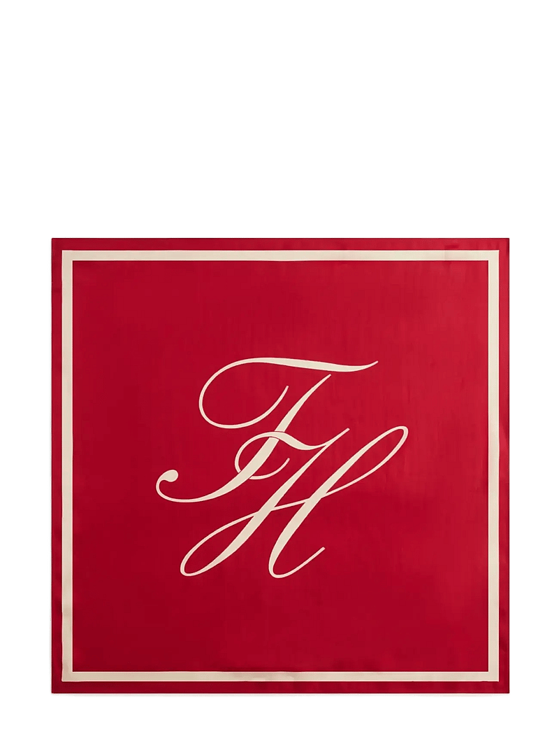 Tommy Hilfiger - TOMMY SCRIPT SILK SCARF - tynde tørklæder - primary red soft cream - 1