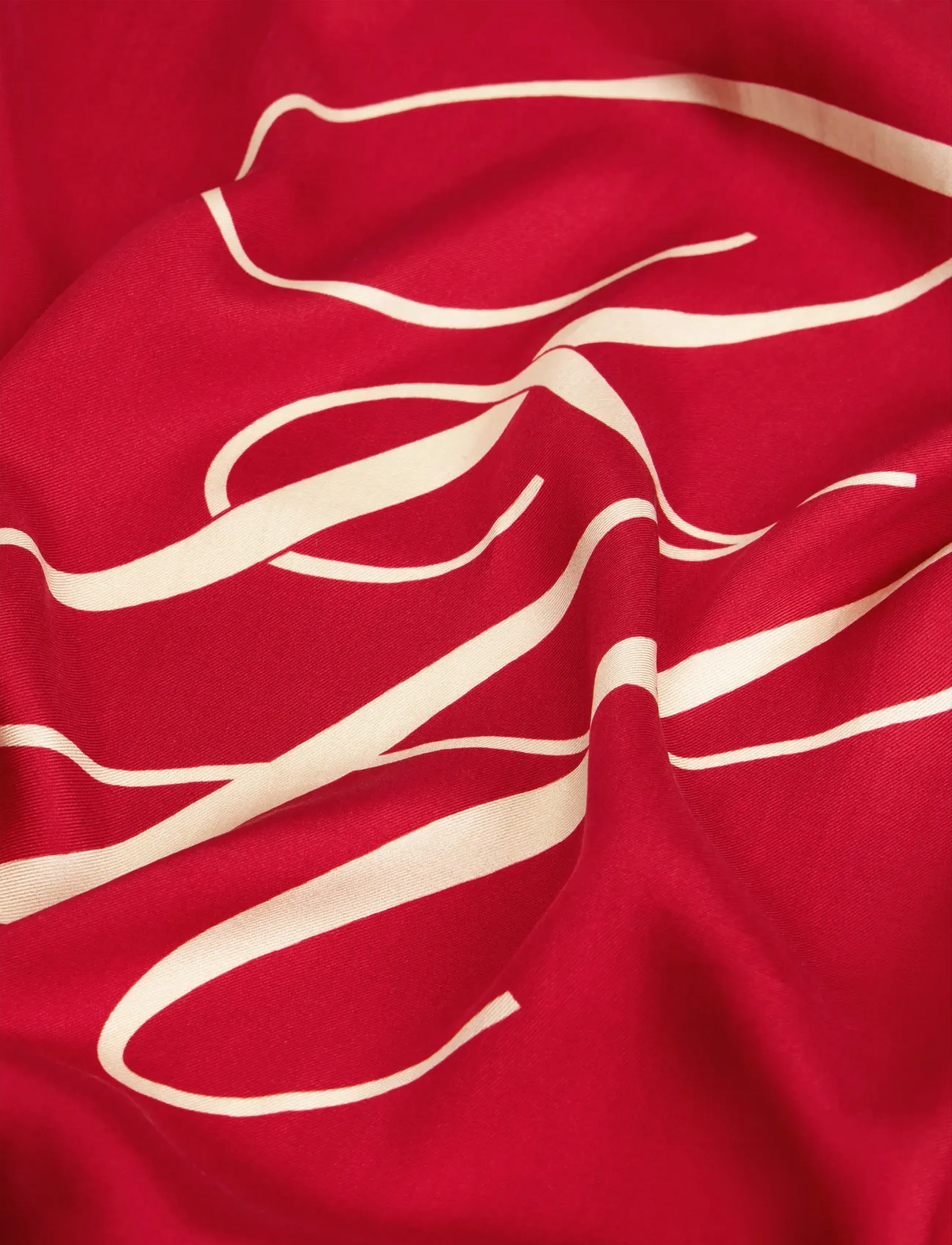 Tommy Hilfiger - TOMMY SCRIPT SILK SCARF - primary red  soft cream - 3