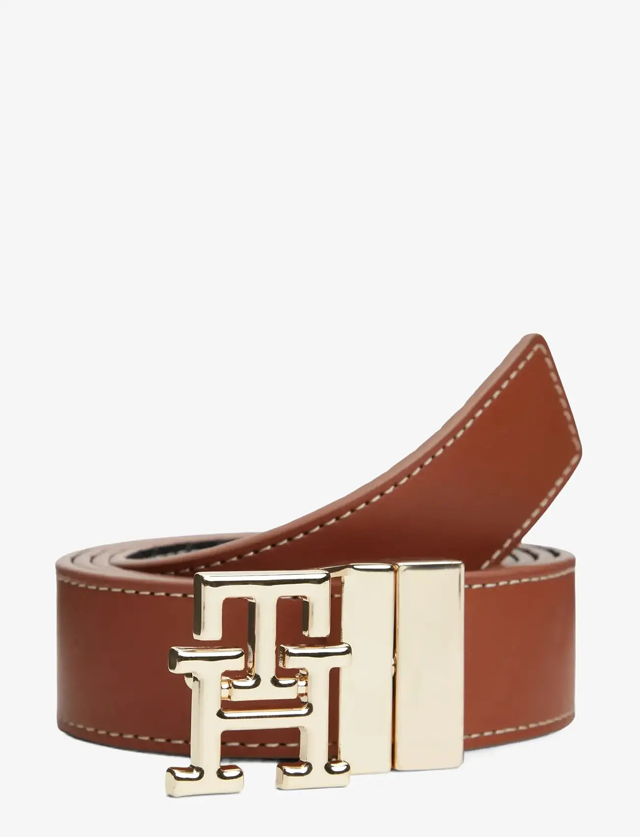 Tommy Hilfiger - TH LOGO 3.0 REV - ledergürtel - black mono cognac - 0
