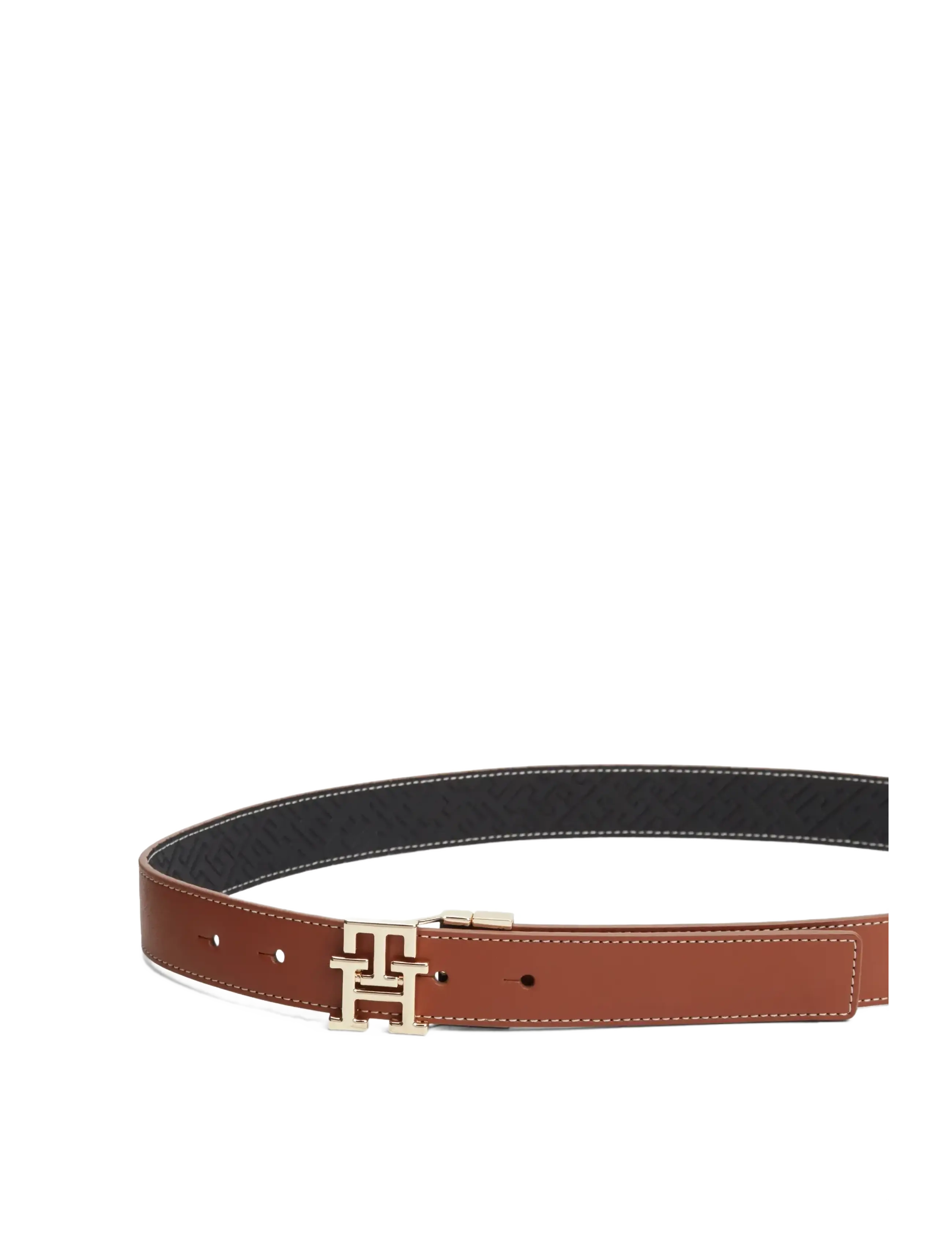 Tommy Hilfiger - TH LOGO 3.0 REV - bælter - black mono cognac - 3
