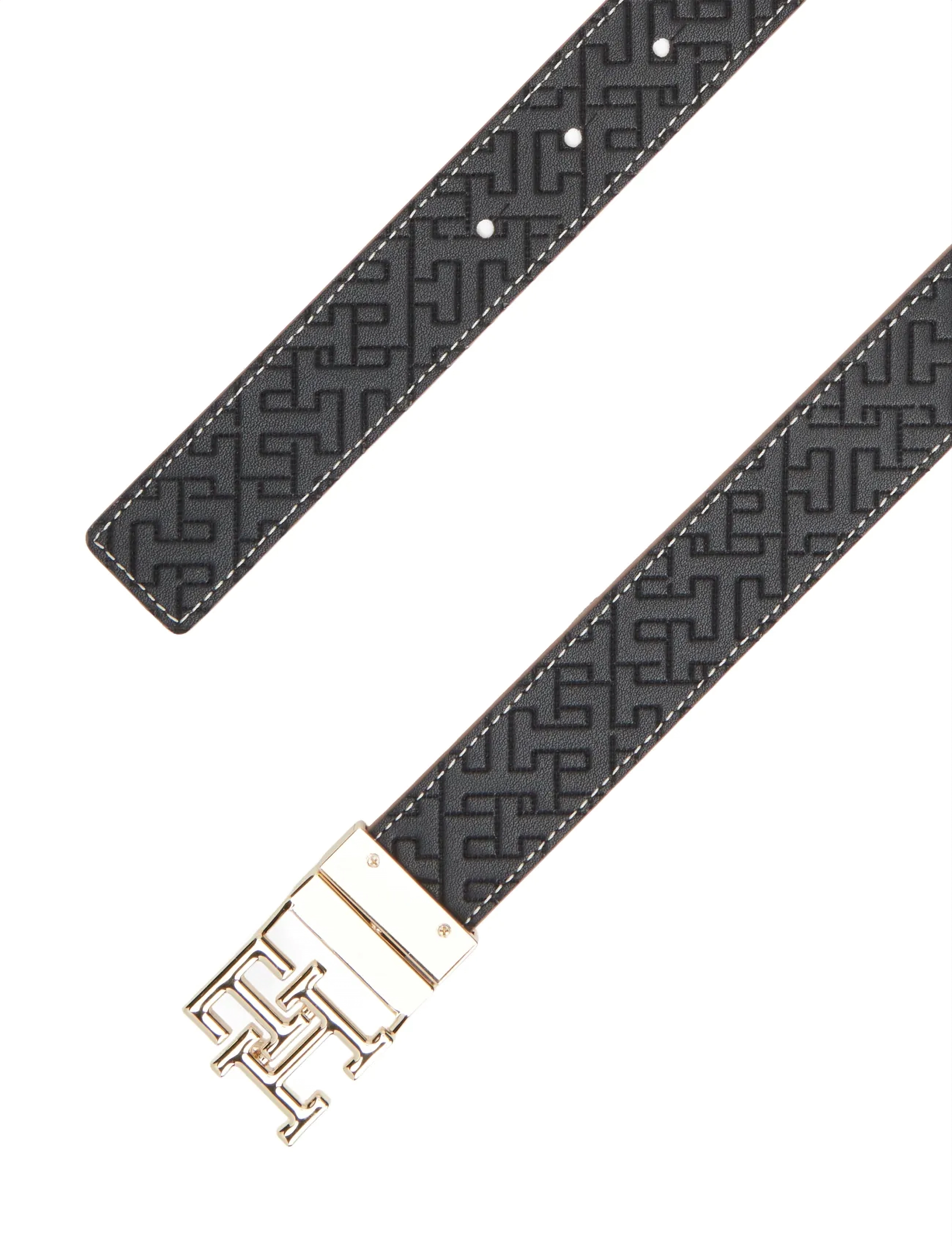 Tommy Hilfiger - TH LOGO 3.0 REV - bælter - black mono cognac - 4