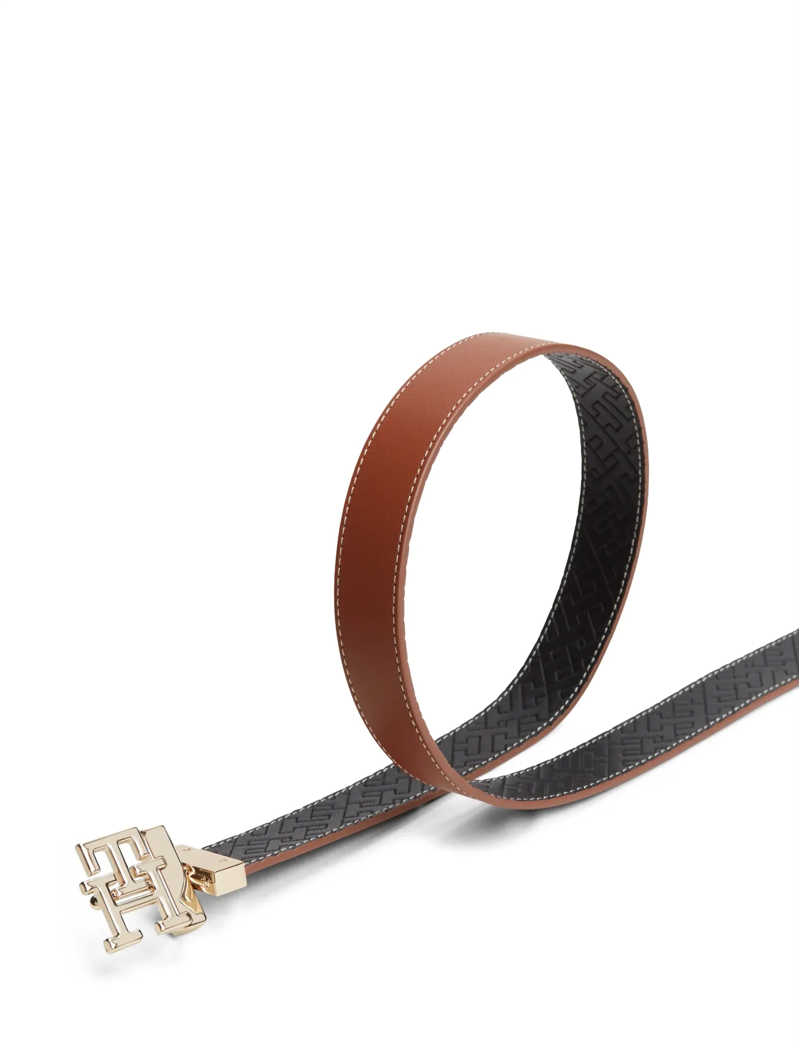 Tommy Hilfiger - TH LOGO 3.0 REV - bælter - black mono cognac - 5