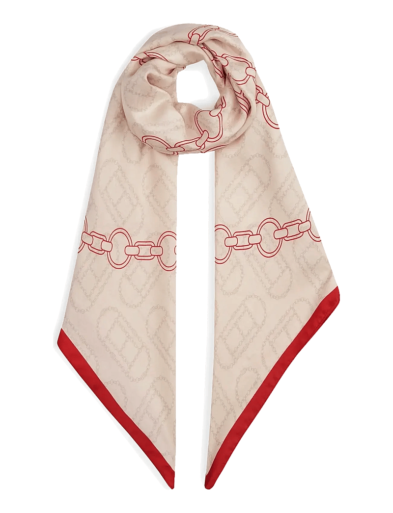 Tommy Hilfiger - CHAIN SILK LARGE SCARF - alltags-style - soft cream primary red - 1