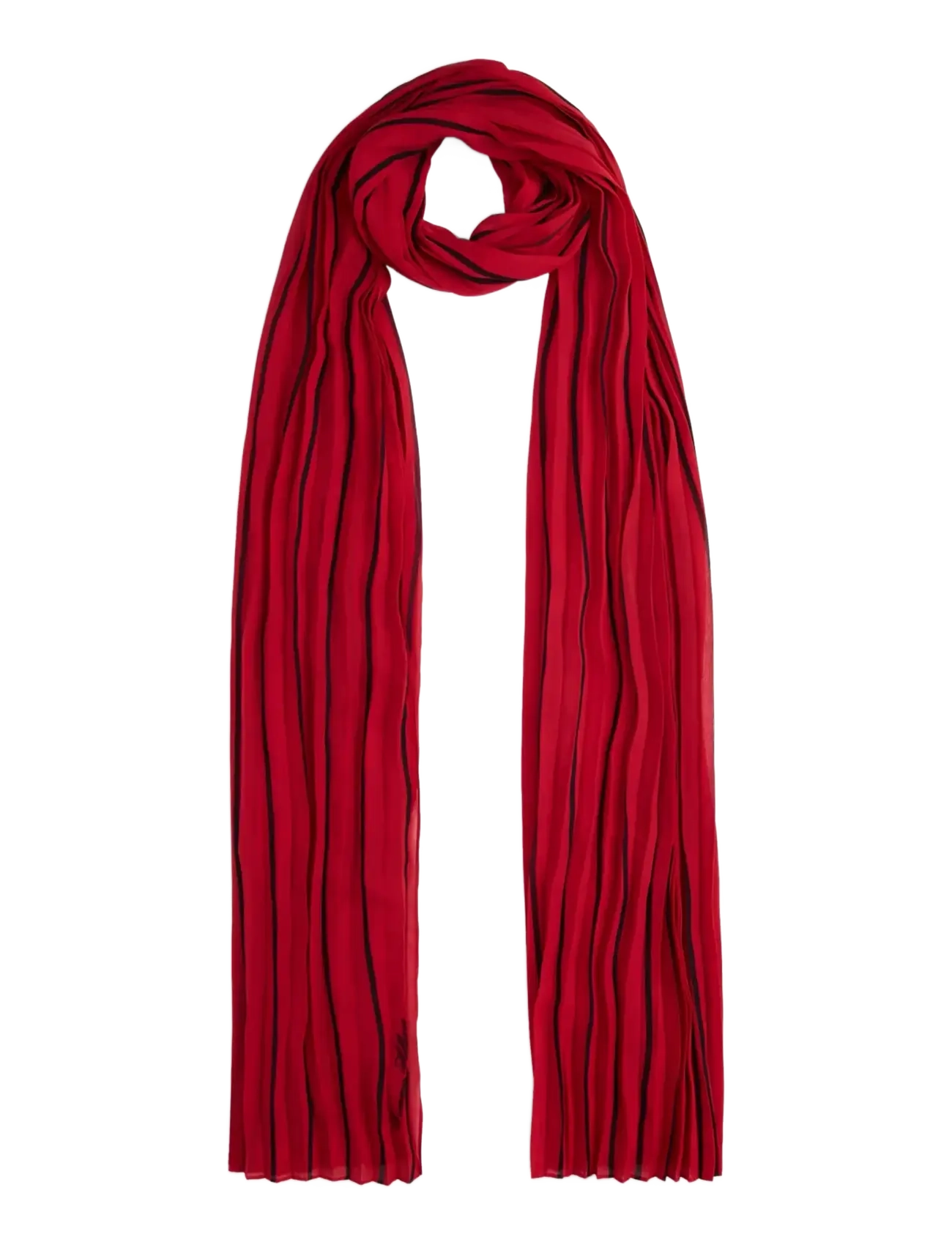 CHAIN SILK LARGE SCARF - SOFT CREAM  PRIMARY RED