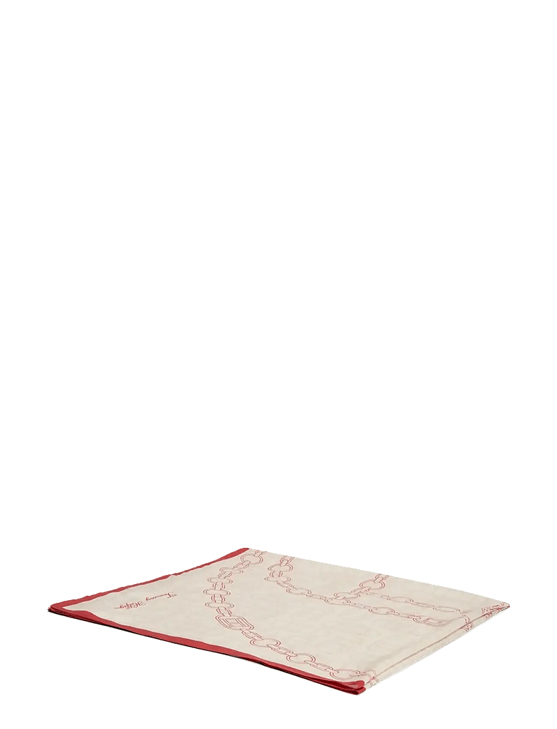 Tommy Hilfiger - CHAIN SILK LARGE SCARF - alltags-style - soft cream primary red - 3