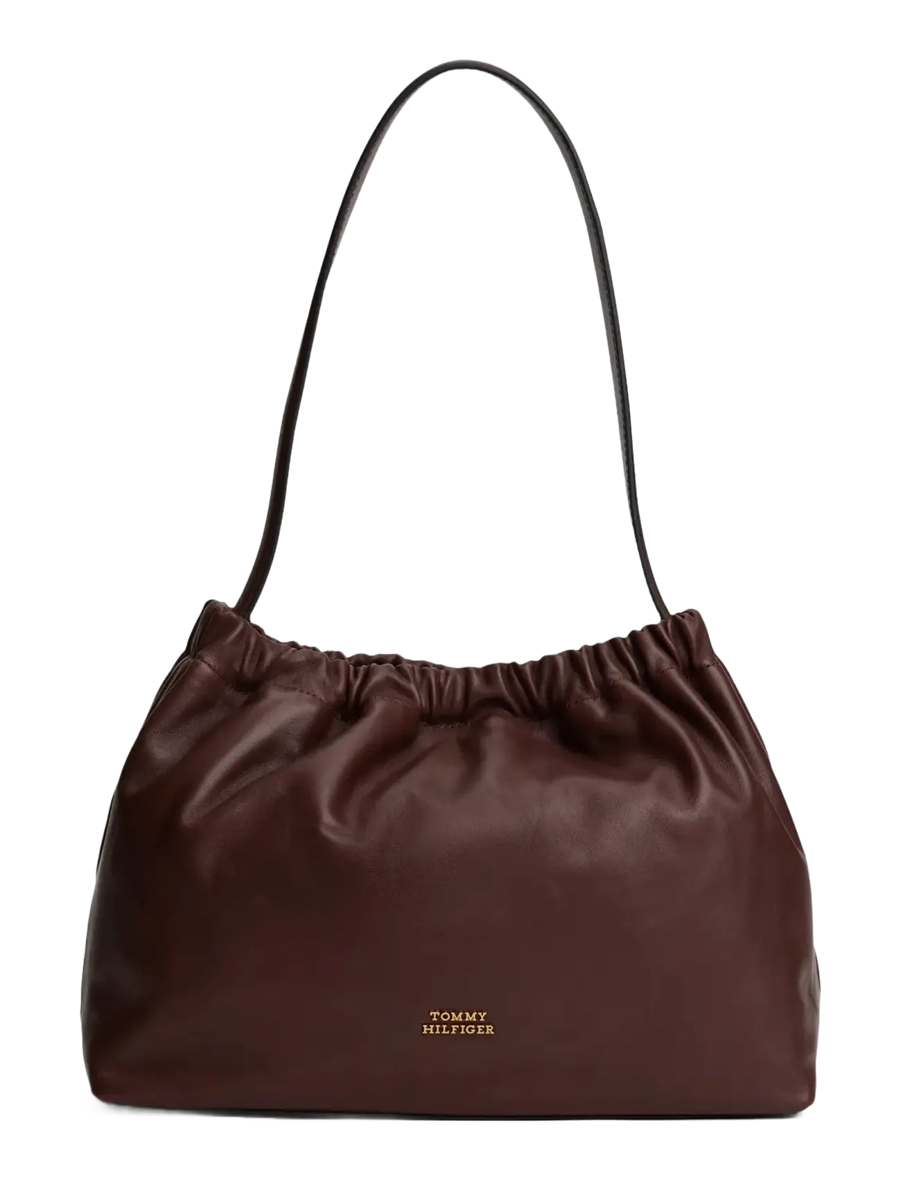 SOFT LEATHER SHOULDER BAG - RICH WALNUT
