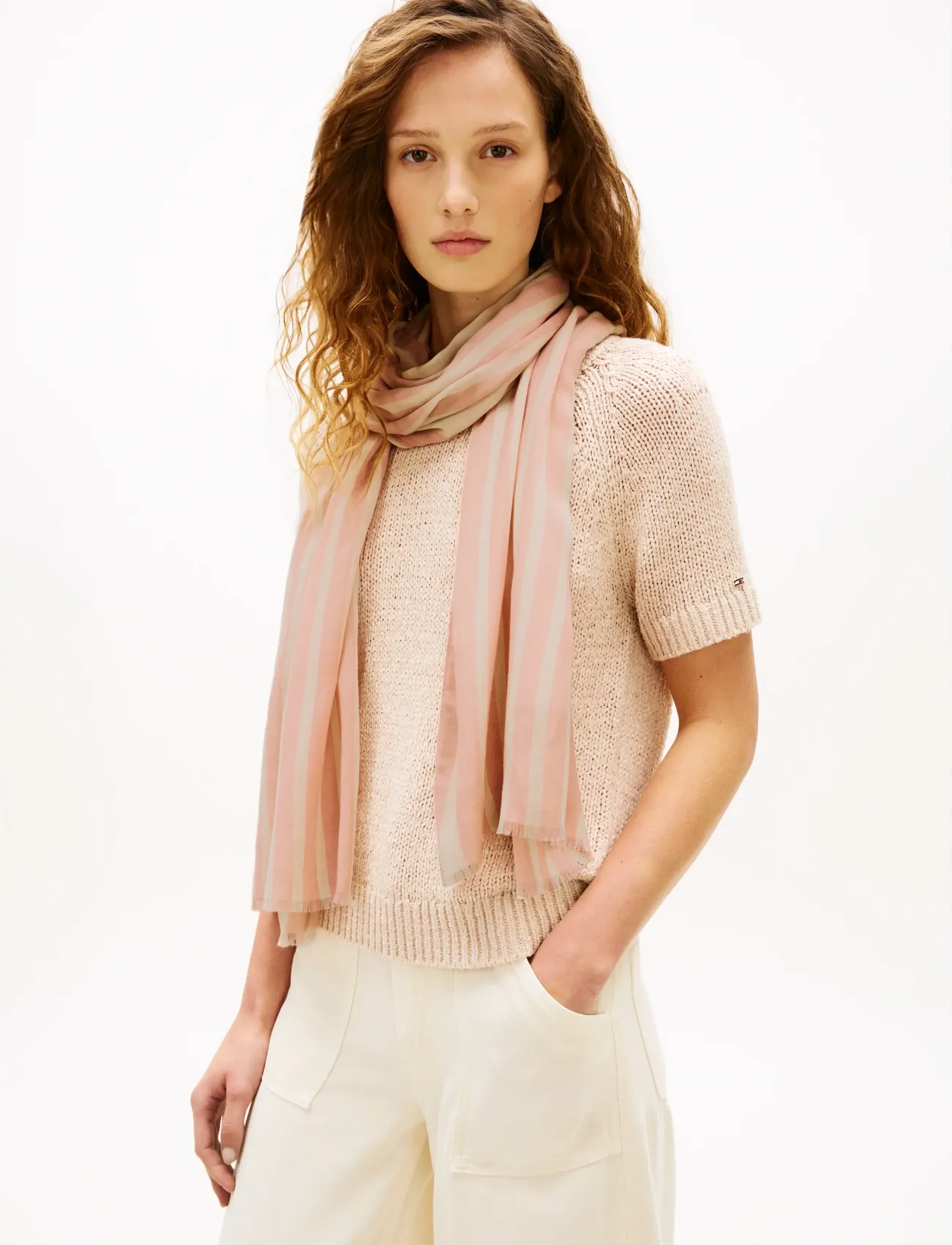 Tommy Hilfiger TH ELEVATED CHIC SCARF - Accessoires - FOGGY PINK / pink/rose
