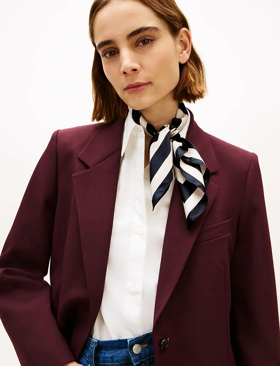 Tommy Hilfiger - TH ELEVATED CHIC SILK SQUARE - tynde tørklæder - space blue - 0