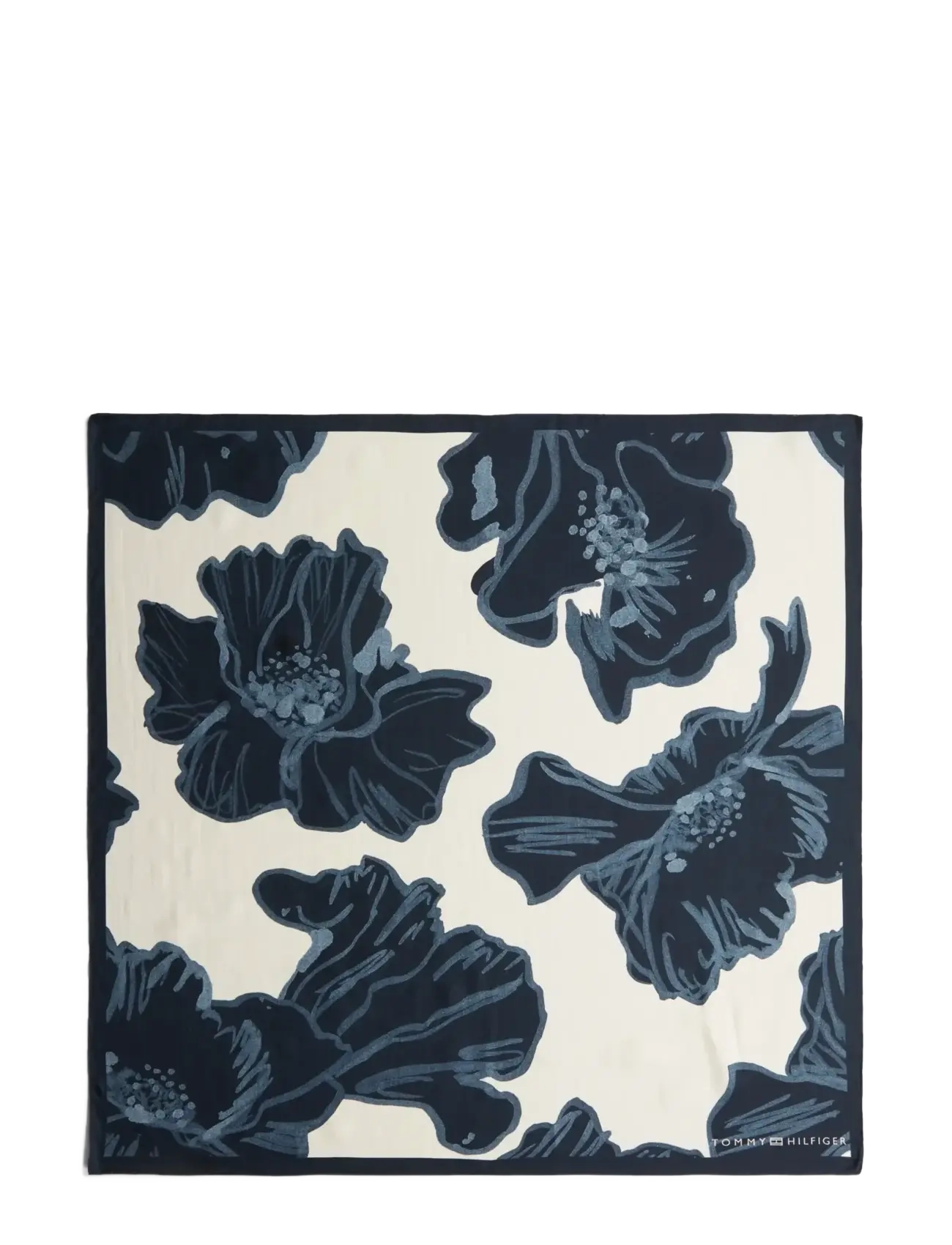 Tommy Hilfiger TH FLAG FLORAL SILK LARGE SQUARE - Schals - NAVY POPPY PRINT / navy