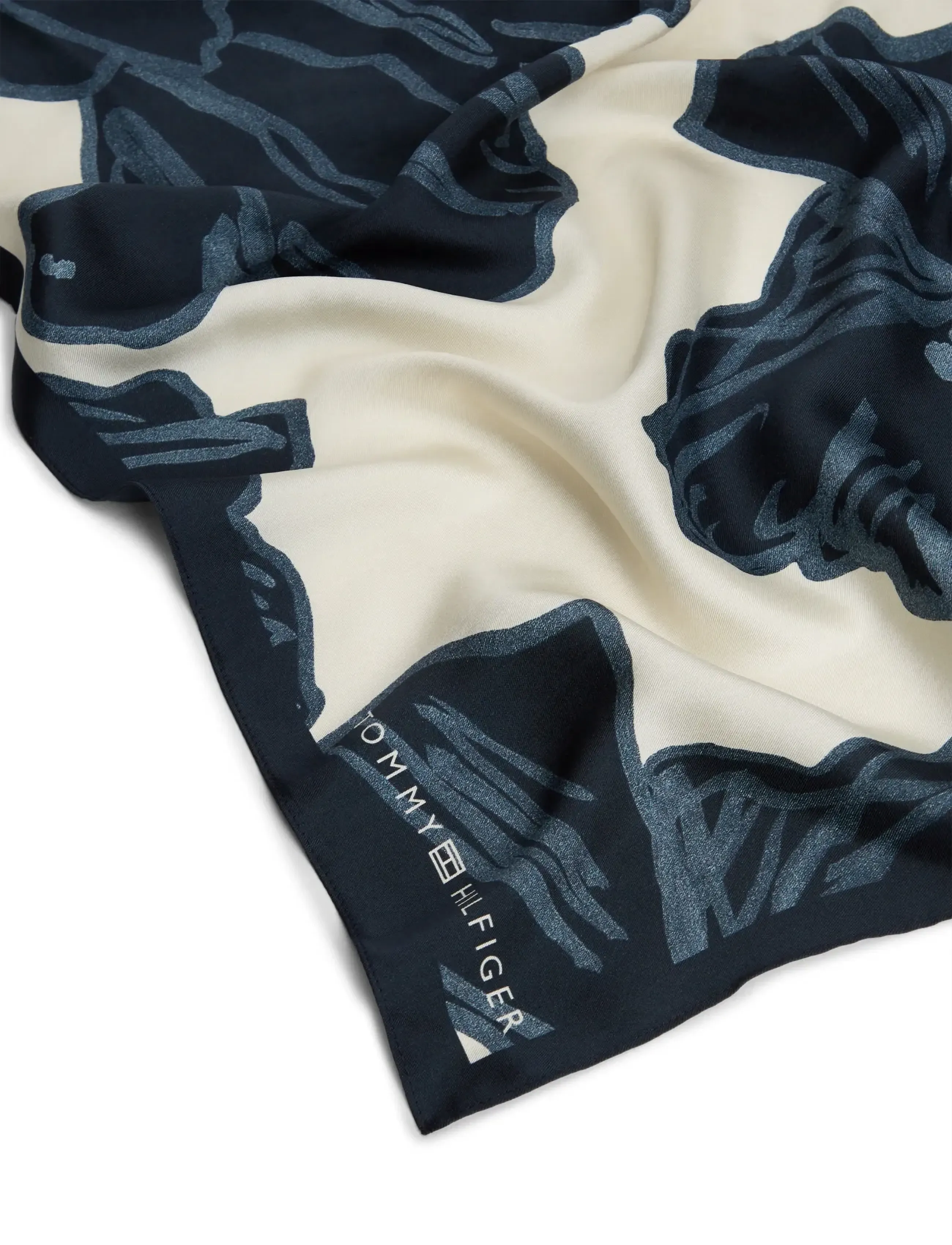 Tommy Hilfiger - TH FLAG FLORAL SILK LARGE SQUARE - lightweight scarves - navy poppy print - 3