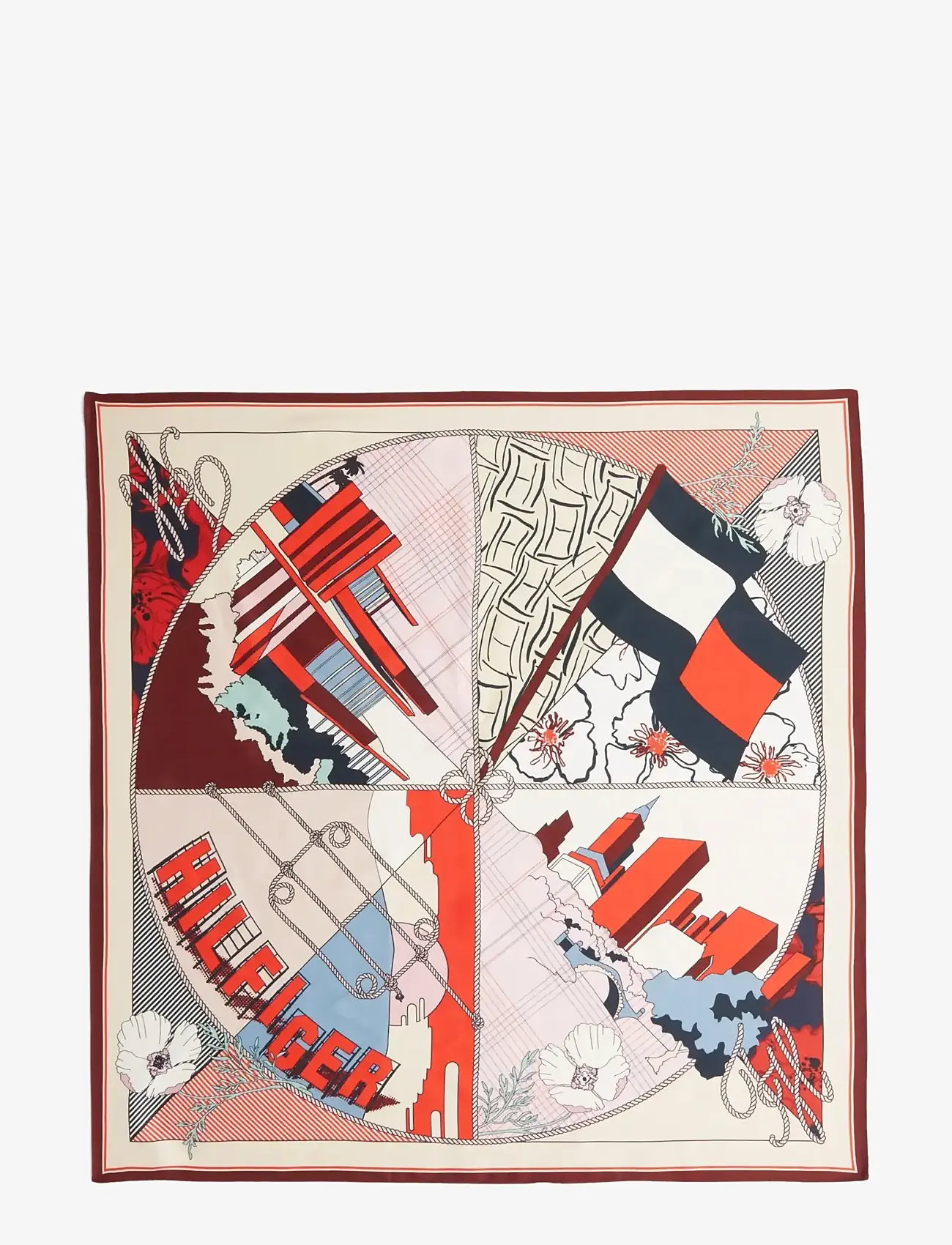 Tommy Hilfiger - TH FLAG FLORAL SILK LARGE SQUARE - tynde tørklæder - storytelling print - 1