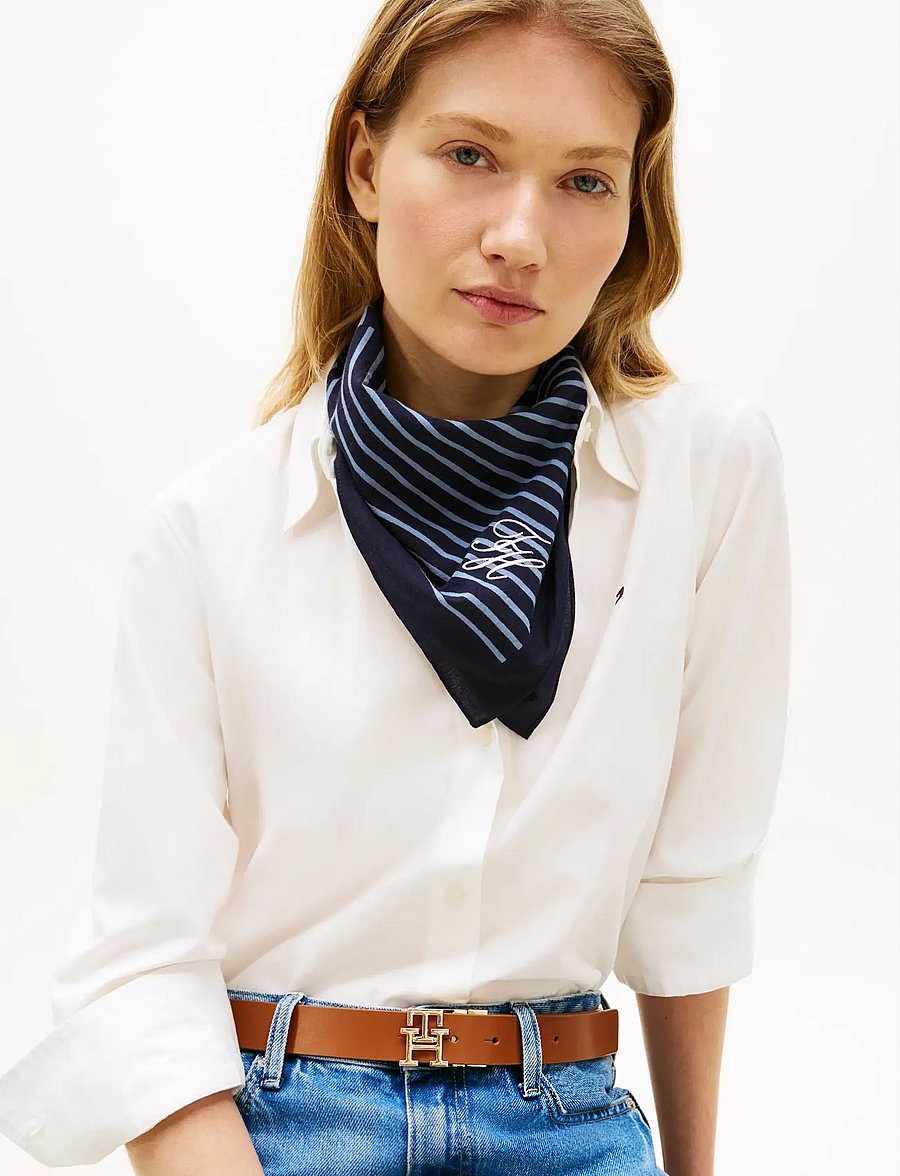 Tommy Hilfiger - TH NAUTICAL SCRIPT COTTON SQUARE - skarelės - space blue - 0