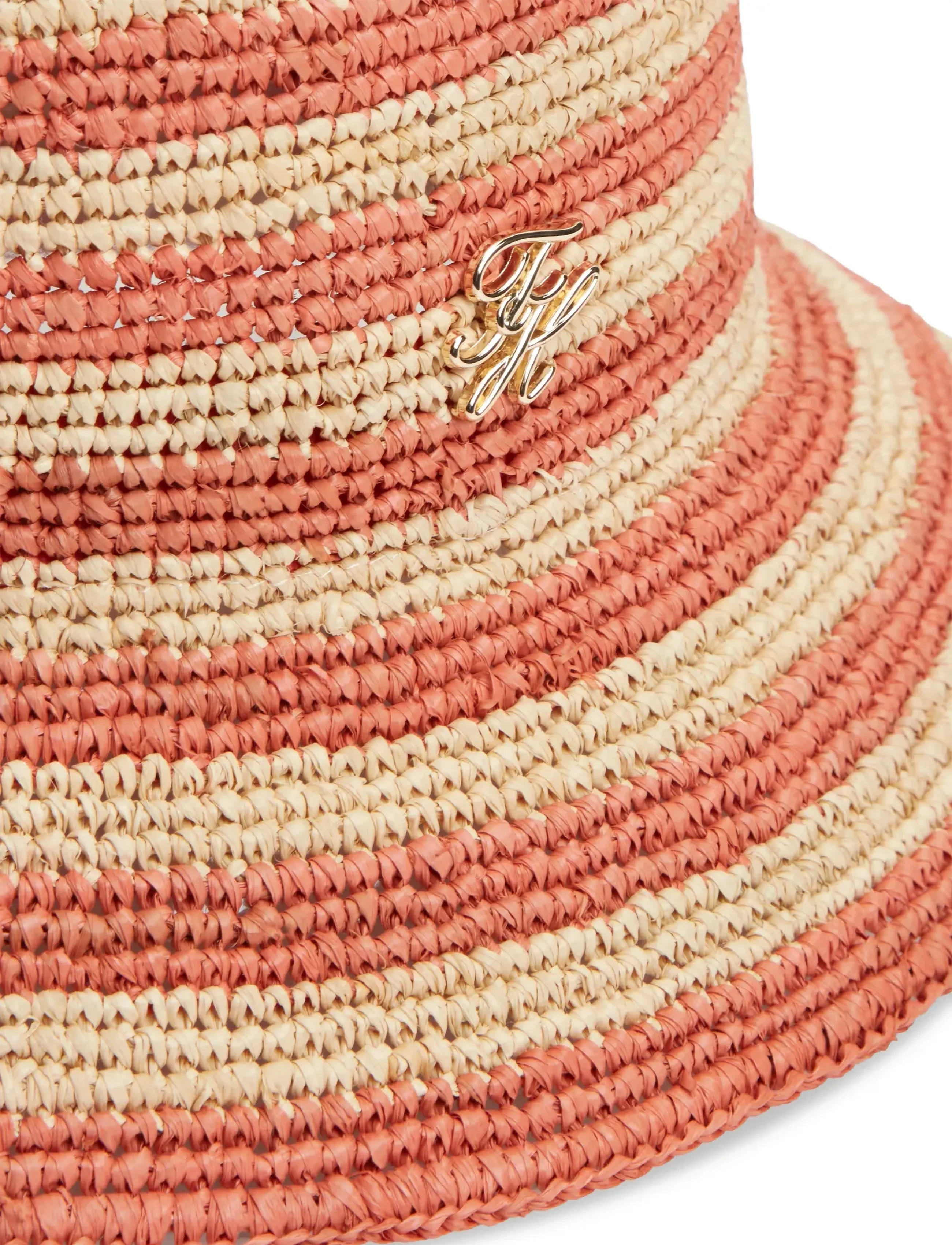 Tommy Hilfiger - TH SCRIPT STRIPED RAFFIA BUCKET - stråhatte - rose petal stripe - 3