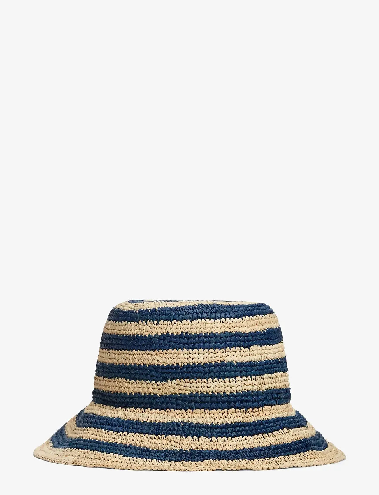 Tommy Hilfiger - TH SCRIPT STRIPED RAFFIA BUCKET - stråhatte - space blue stripe - 1