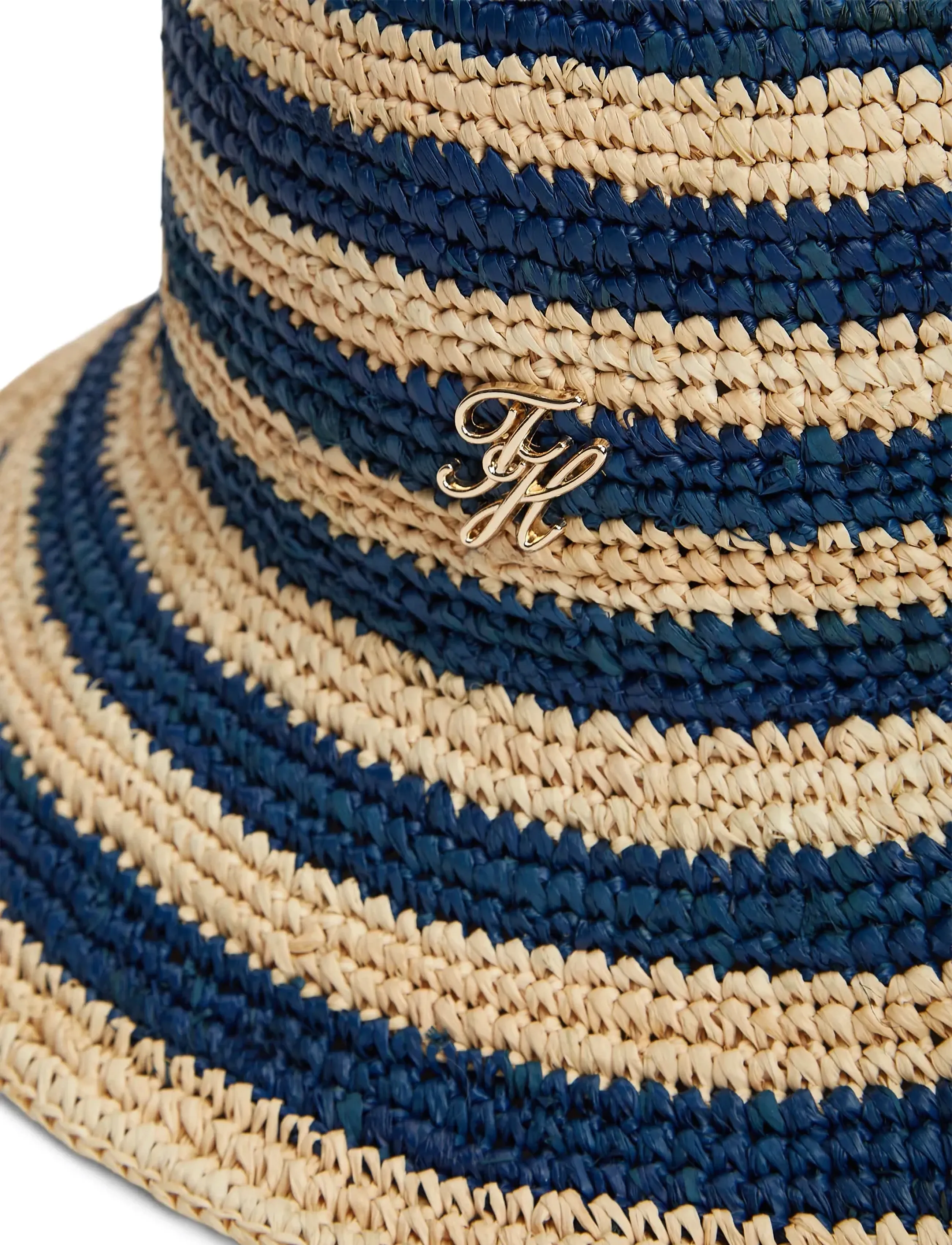 Tommy Hilfiger - TH SCRIPT STRIPED RAFFIA BUCKET - stråhatte - space blue stripe - 3
