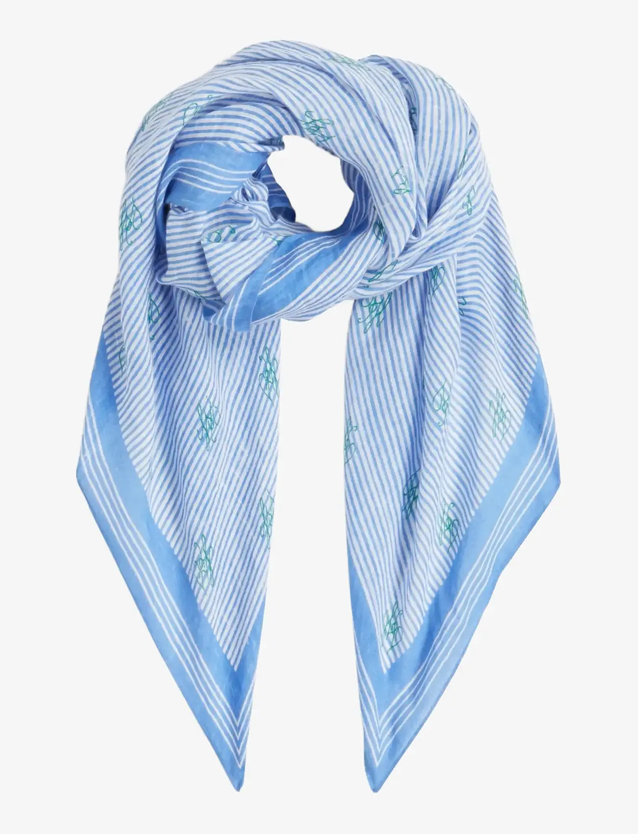 Tommy Hilfiger - TH SCRIPT MONOGRAM LINEN SQUARE - lightweight scarves - blue spell - 1