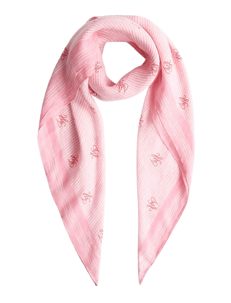 Tommy Hilfiger - TH SCRIPT MONOGRAM LINEN SQUARE - skarelės - rose petal - 1