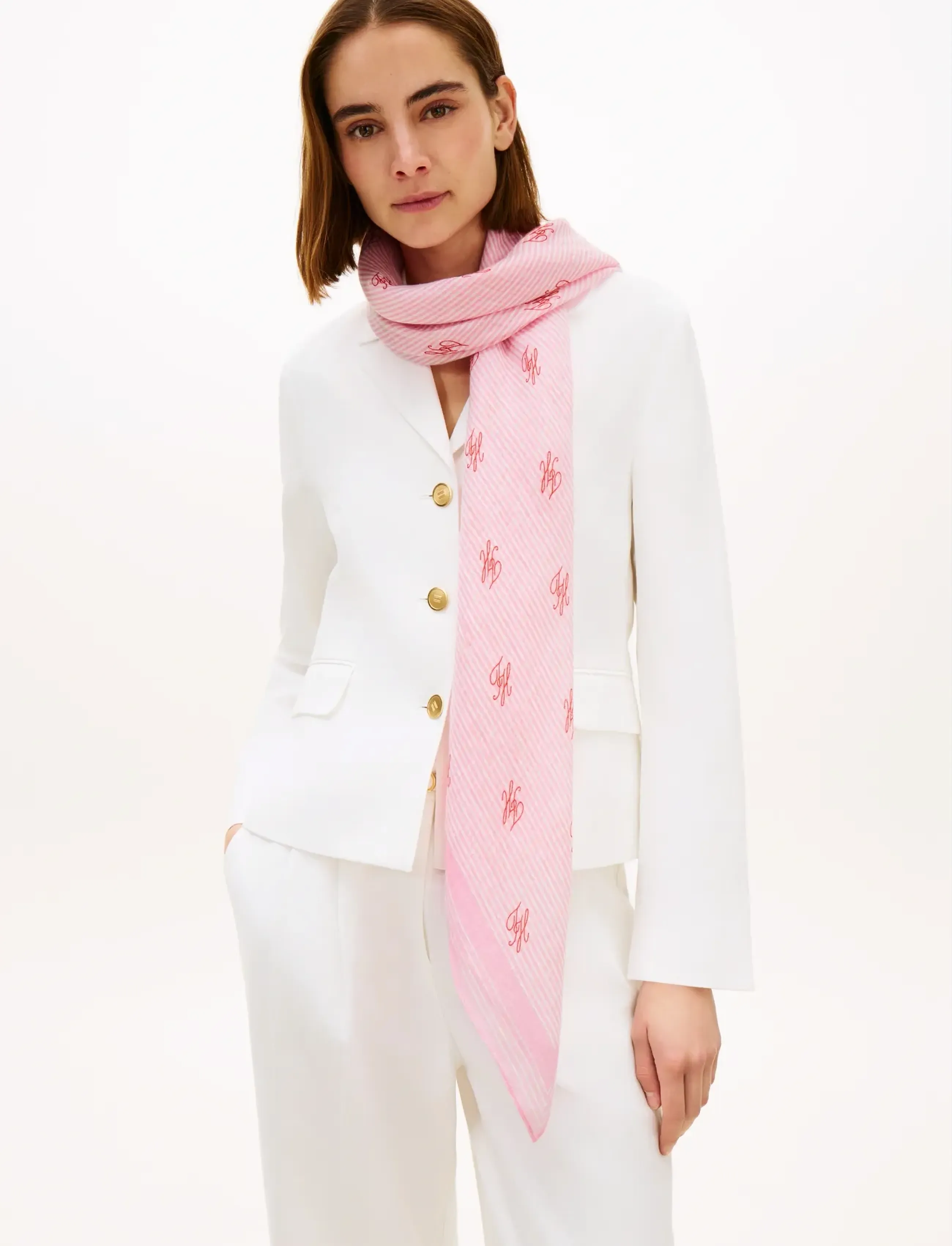 Tommy Hilfiger TH SCRIPT MONOGRAM LINEN SQUARE - Tommy Hilfiger - ROSE PETAL / pink/rose