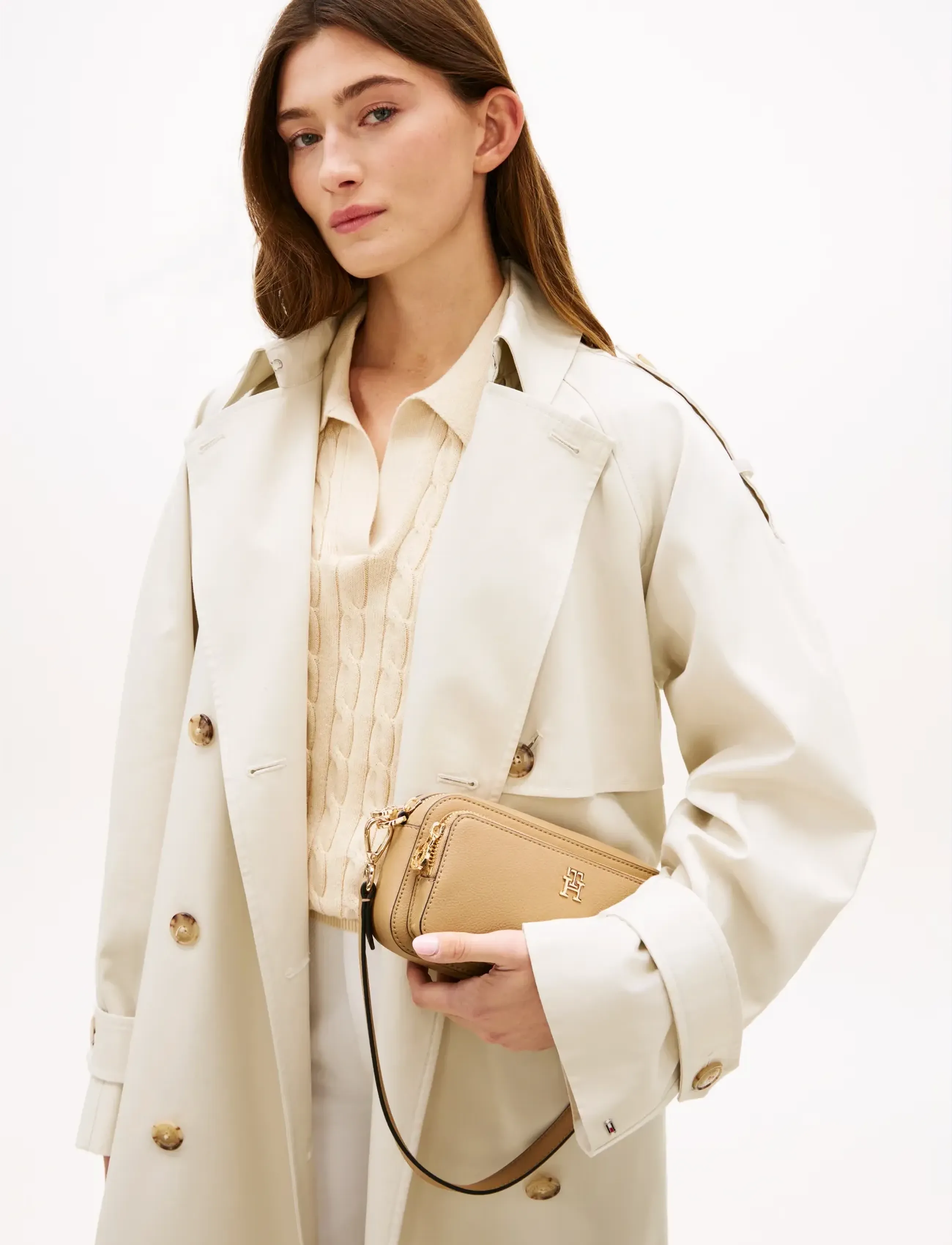 Tommy Hilfiger Th Daily Camera Bag, Kvinder, Kamerataske, Beige, Str: ONE SIZE