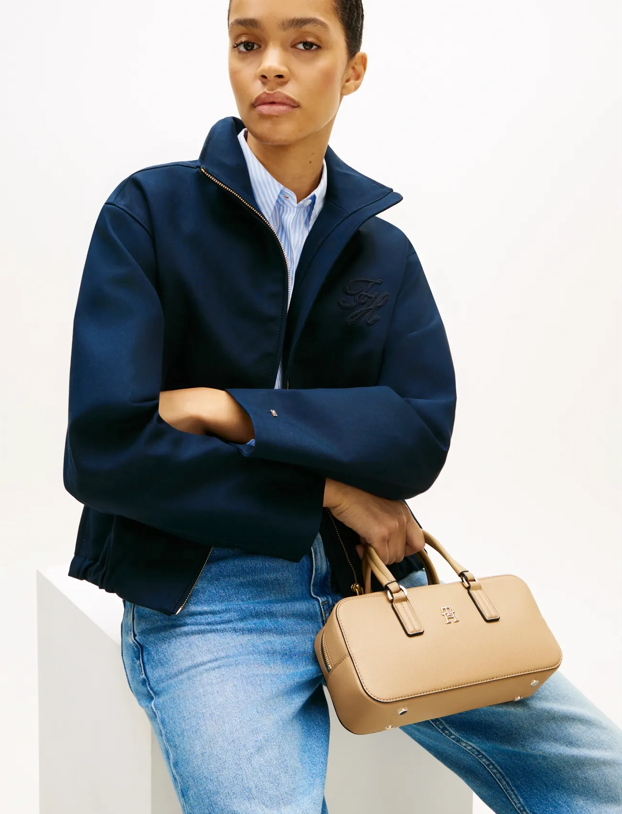 Tommy Hilfiger Th Daily Crossover, Kvinder, Boston Crossbody Taske, Beige, Str: ONE SIZE