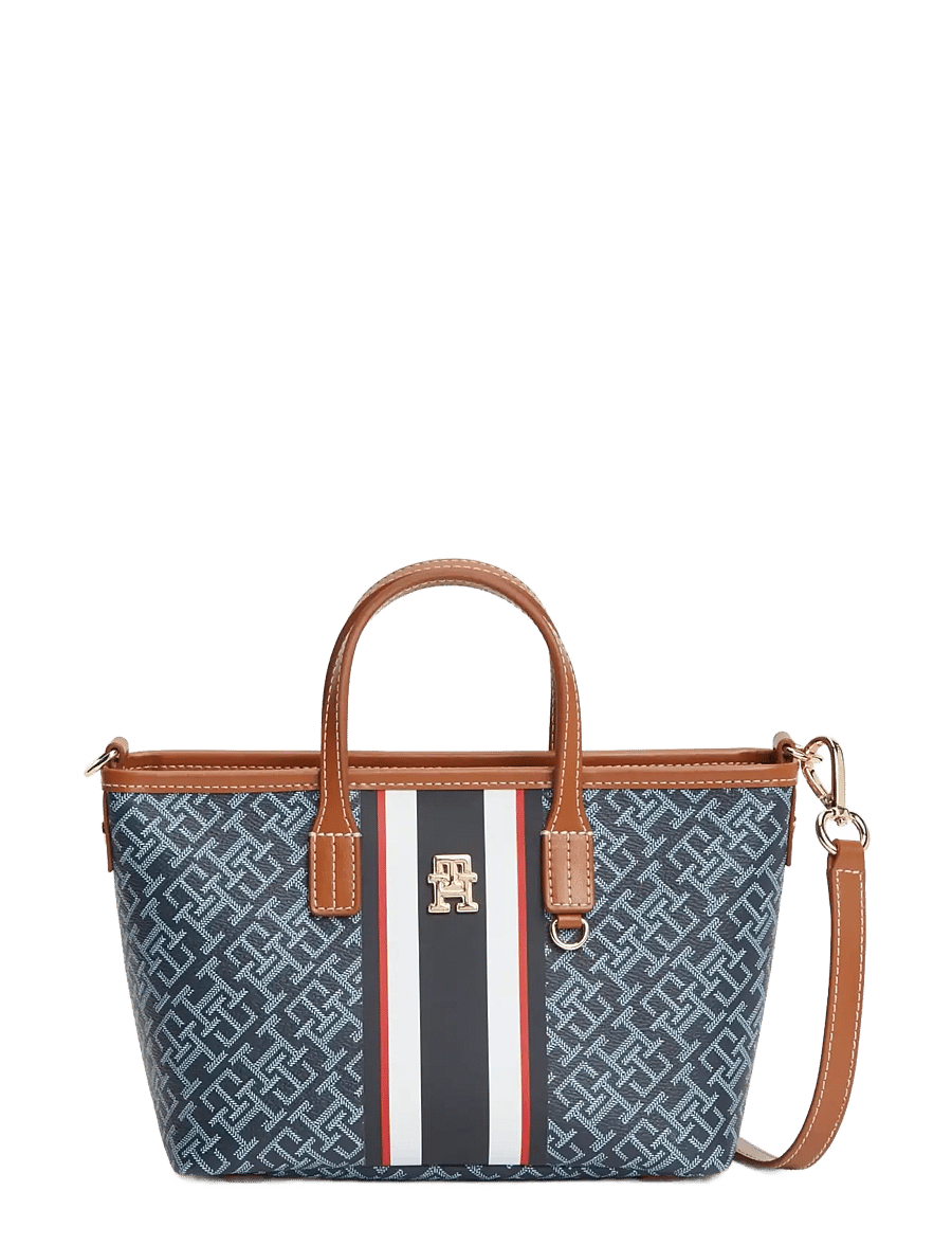 Tommy Hilfiger - TH MONOPLAY MINI TOTE STRIPE LE - tote bags - blue mix - 1