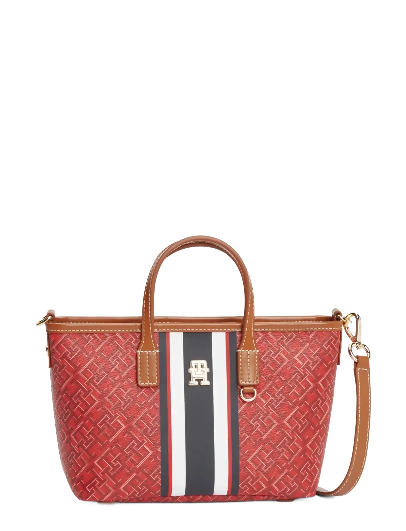 Tommy Hilfiger TH MONOPLAY MINI TOTE STRIPE LE - Kotid - RED MIX / red