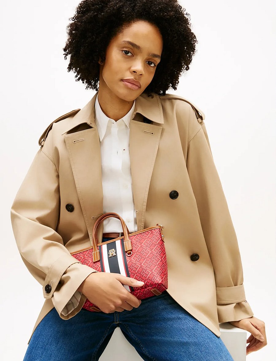 Tommy Hilfiger - TH MONOPLAY MINI TOTE STRIPE LE - kandekotid - red mix - 0