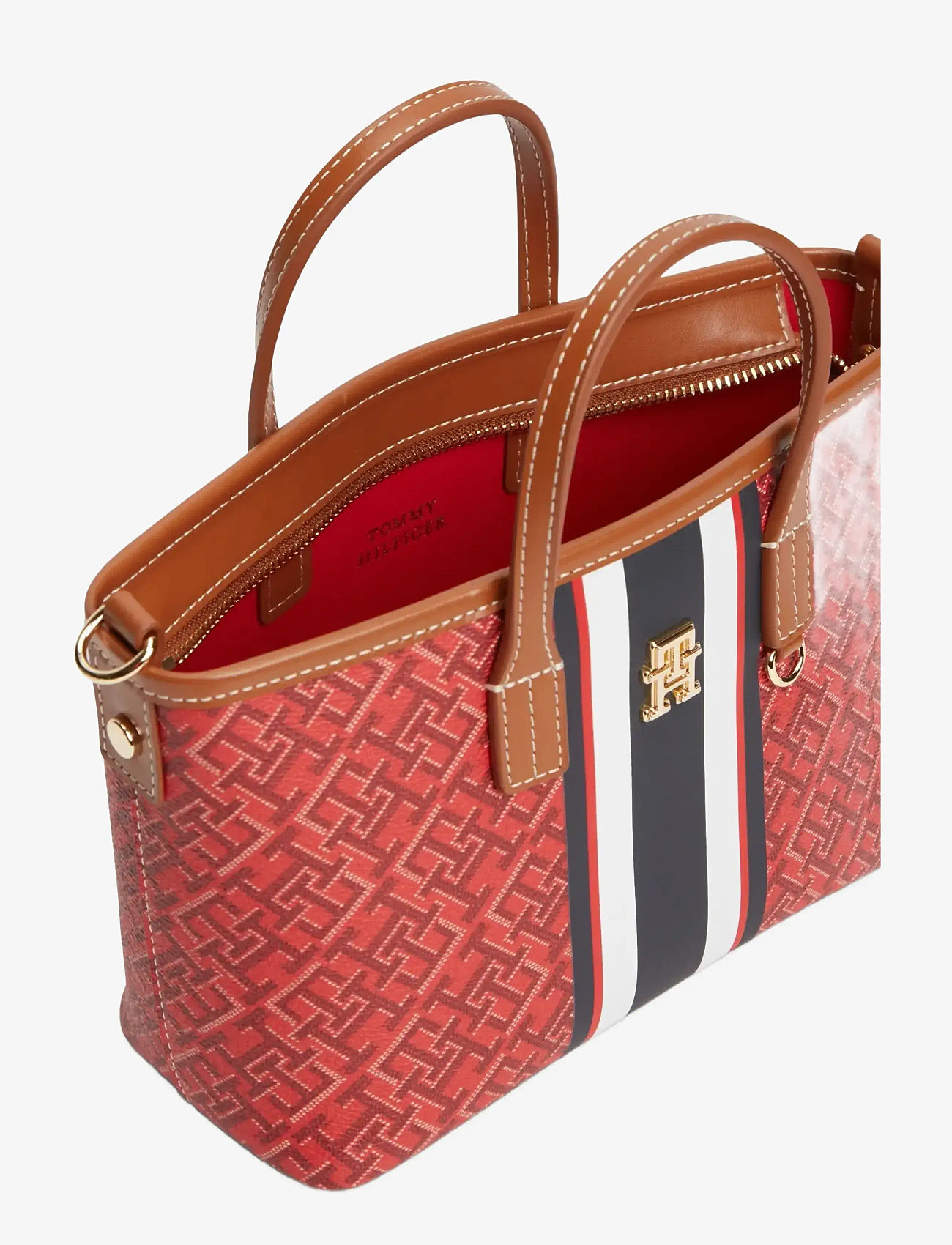 Tommy Hilfiger - TH MONOPLAY MINI TOTE STRIPE LE - tote-stiilis kotid - red mix - 3