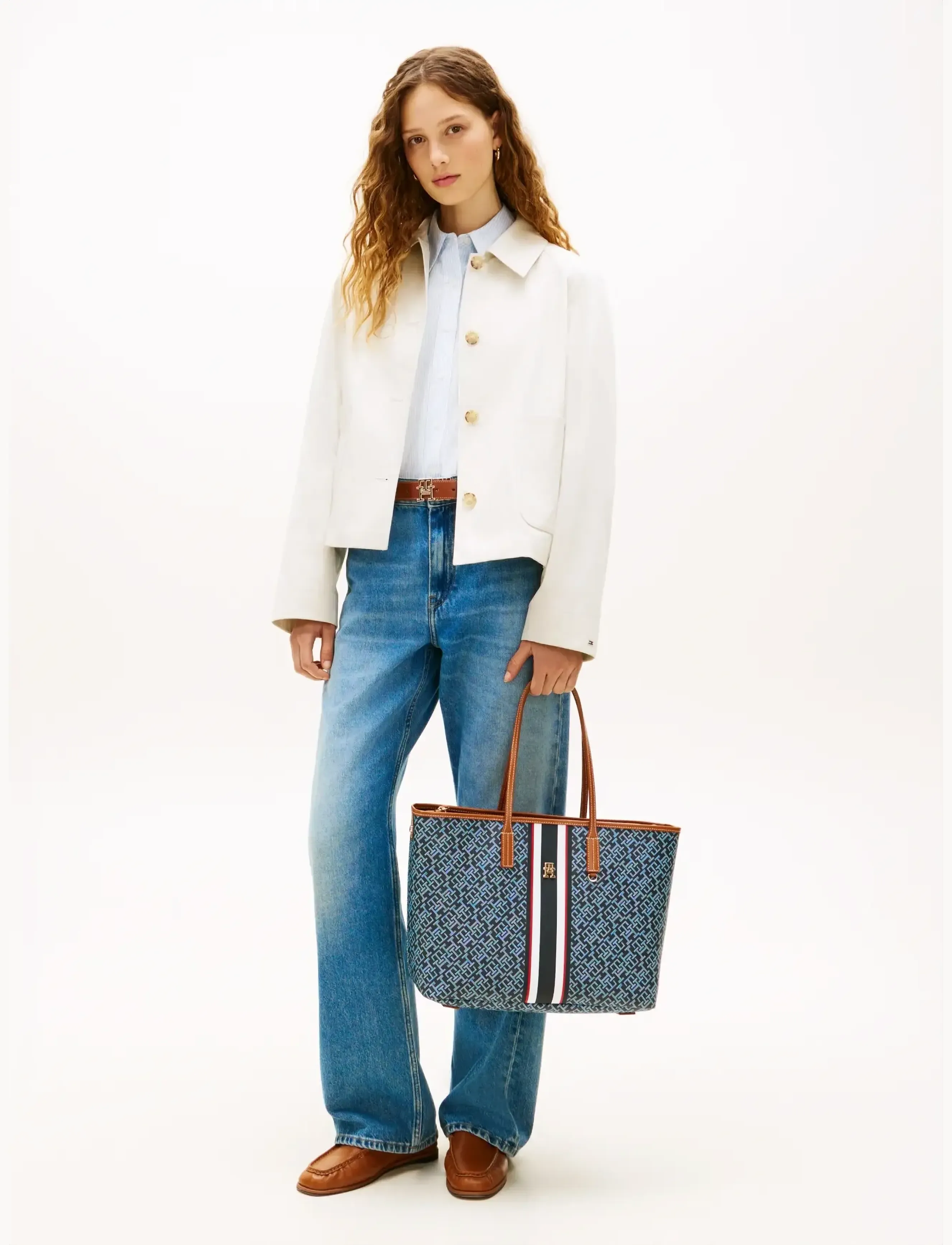 Tommy Hilfiger TH MONOPLAY TOTE STRIPE LE - Bags - BLUE MIX / blue