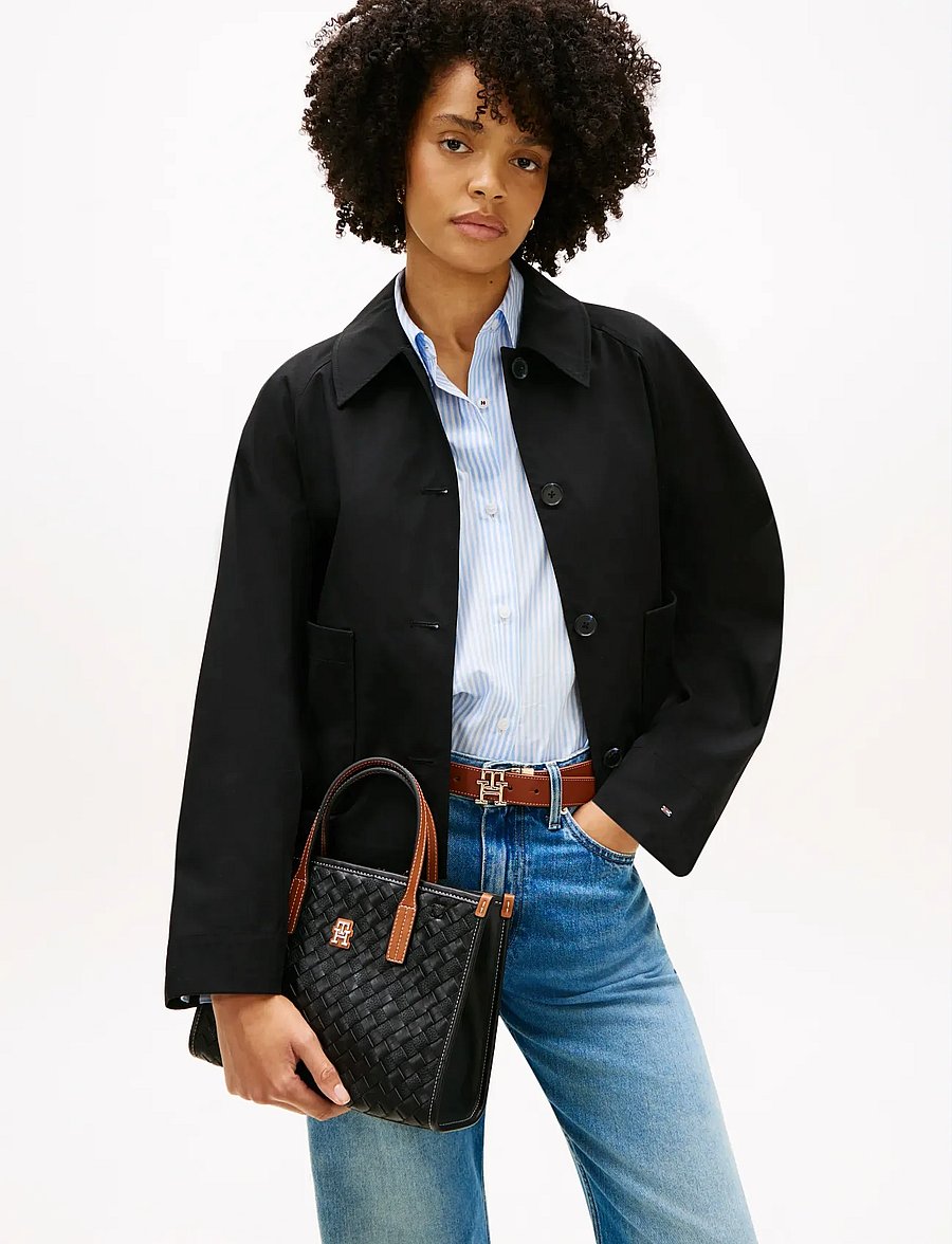 Tommy Hilfiger - TH CITY MINI TOTE - tote bags - black mix - 0
