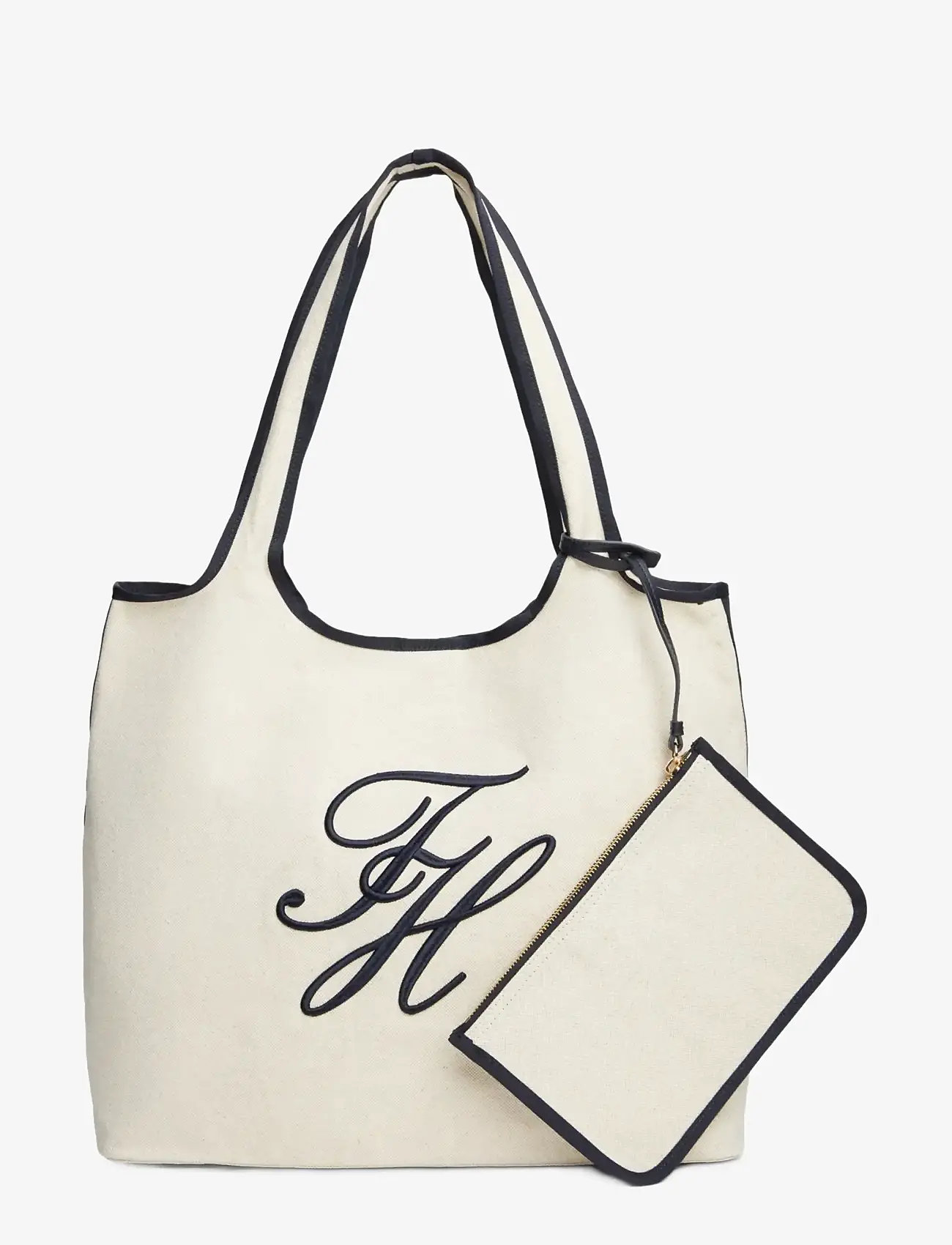 Tommy Hilfiger - TH SUMMER TOTE CANVAS - tote bags - white canvas - 1