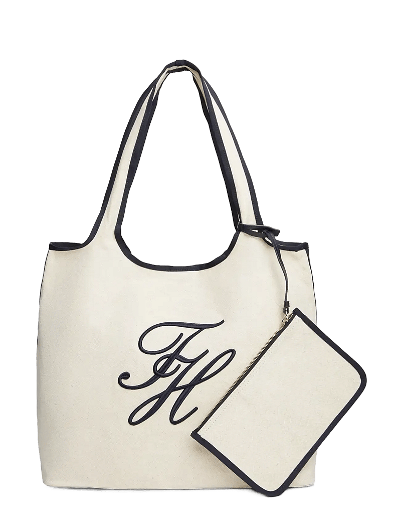 Tommy Hilfiger - TH SUMMER TOTE CANVAS - tote bags - white canvas - 1
