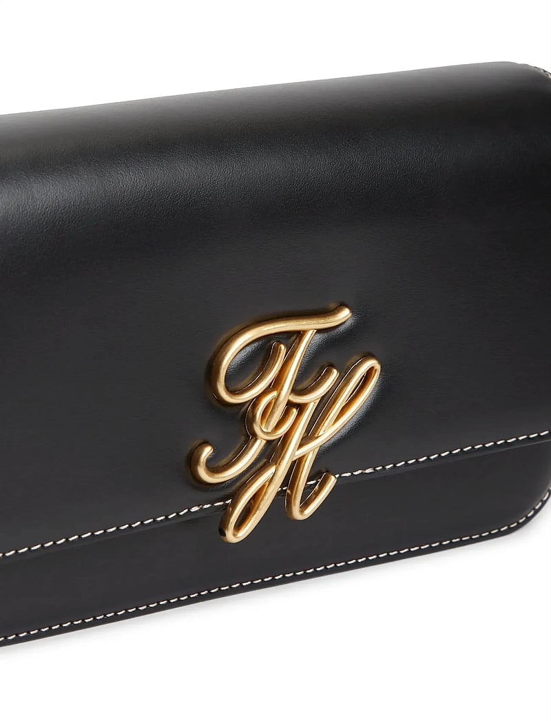 Tommy Hilfiger - TH SCRIPT FLAP CROSSOVER - crossbody bags - black - 4