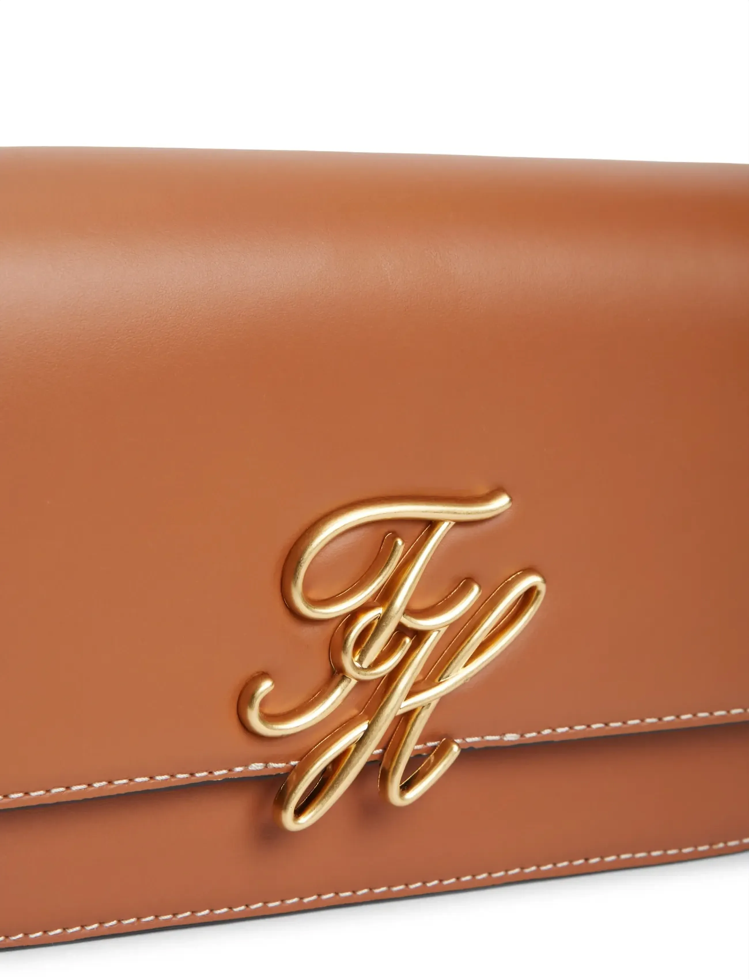 Tommy Hilfiger - TH SCRIPT FLAP CROSSOVER - aksesuarai - cognac - 4