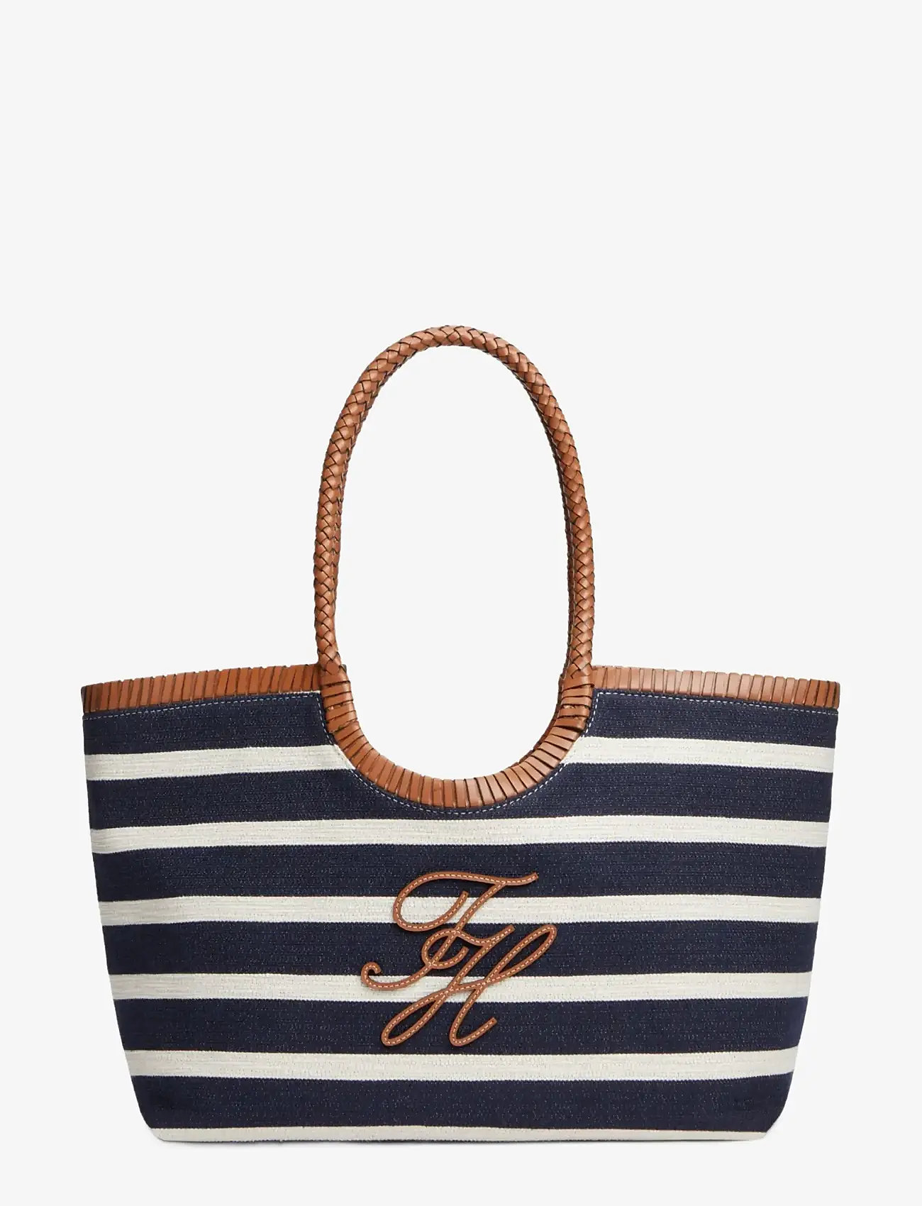 Tommy Hilfiger - TH ELEV SUMMER TOTE STRIPE - totes - stripe blue cognac - 1