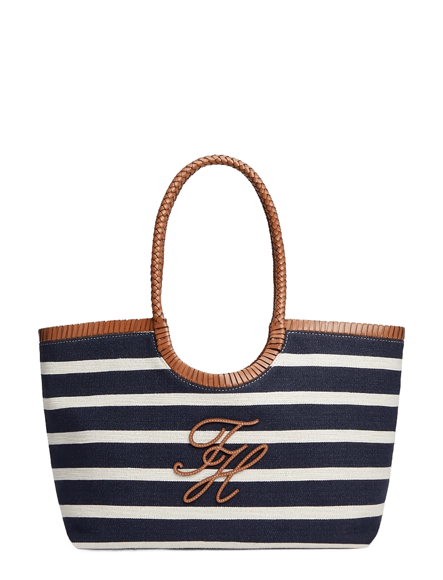 Tommy Hilfiger - TH ELEV SUMMER TOTE STRIPE - stripe blue cognac - 1