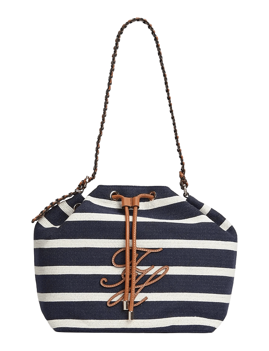 Tommy Hilfiger - TH ELEV SUMMER BUCKET STRIPE - beuteltaschen - stripe blue cognac - 1