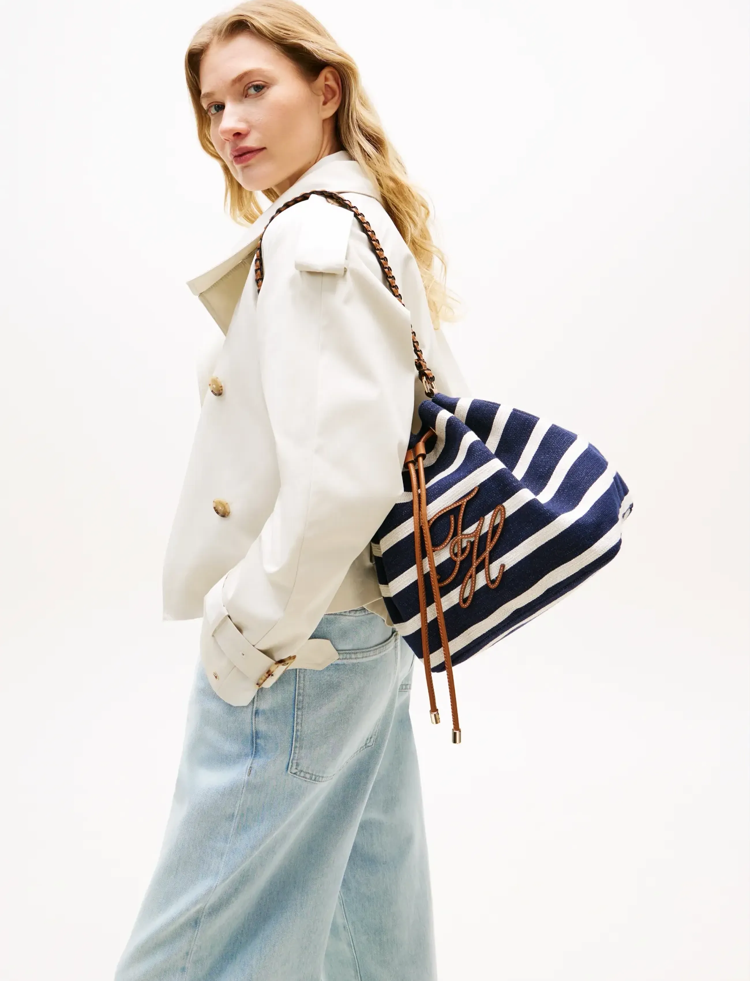 Tommy Hilfiger Th Elev Summer Bucket Stripe, One Size, Navy, Tasker > Spande, Dame