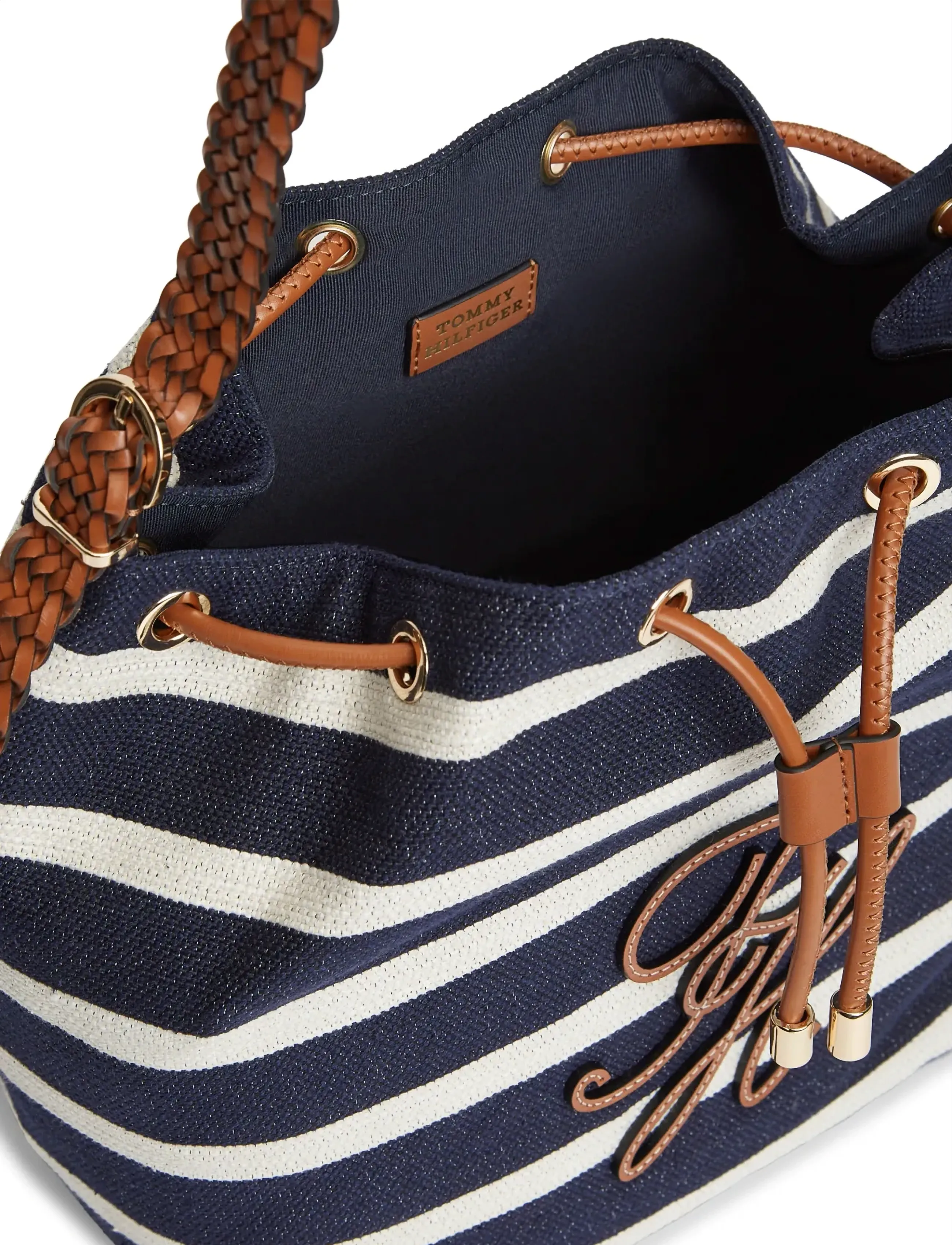 Tommy Hilfiger - TH ELEV SUMMER BUCKET STRIPE - bucket bags - stripe blue cognac - 4