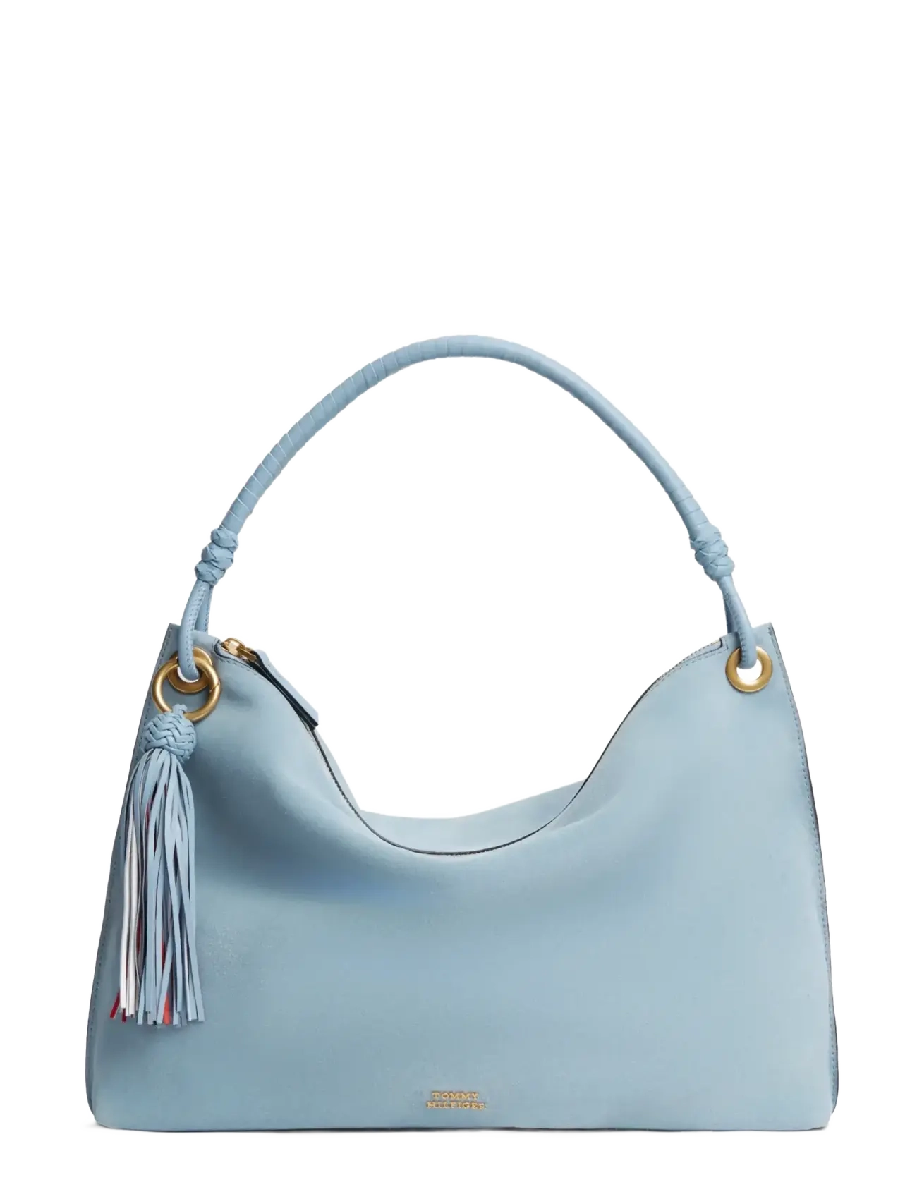 Tommy Hilfiger TH STATEMENT LEATHER BAG SUEDE - Tasker - WELL WATER / blue