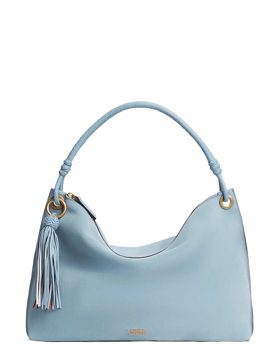 Tommy Hilfiger - TH STATEMENT LEATHER BAG SUEDE - håndtasker - well water - 1
