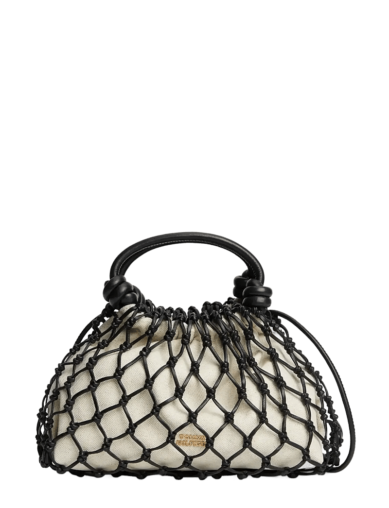 Tommy Hilfiger - TH SOFT L MED CROSSOVER MACRAME - beuteltaschen - black - 1