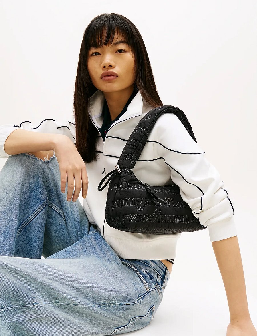 Tommy Hilfiger - TJW ICON AOP SHOULDER BAG - alltags-style - black - 0