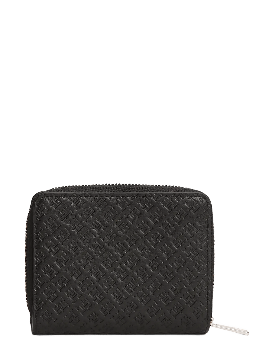Tommy Hilfiger - TH ICON MED ZA W/FLAP MONO - portemonnaies - black - 1