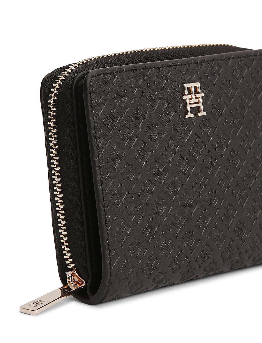 Tommy Hilfiger - TH ICON MED ZA W/FLAP MONO - portemonnaies - black - 3