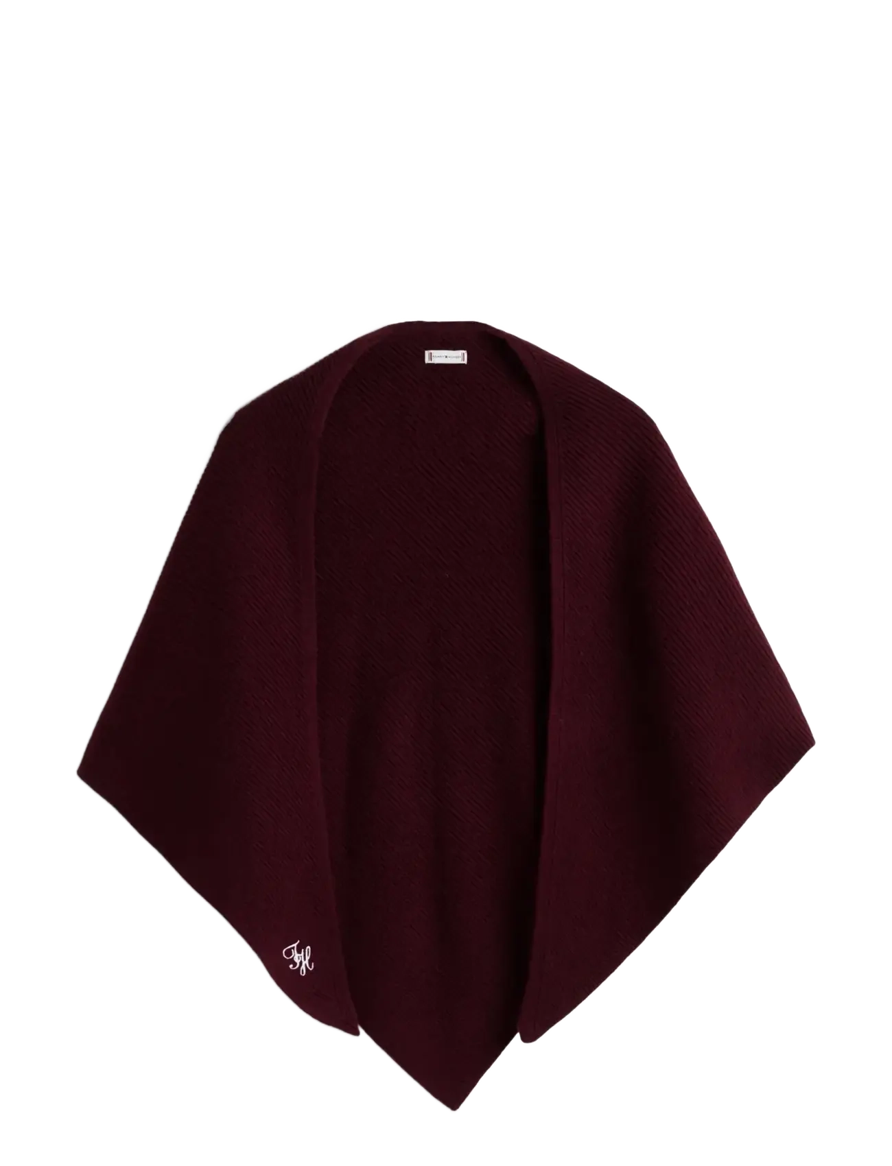 Tommy Hilfiger TOMMY SCRIPT CASH TRIANGLE SCARF - Strik - MARZEMINO / burgundy