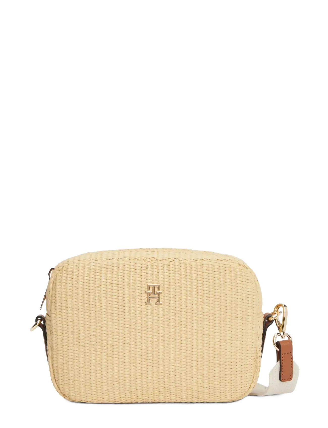 Tommy Hilfiger POPETTE CAMERA BAG RAFFIA - Tasker - NATURAL RAFFIA / beige