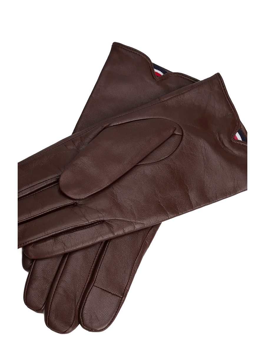 Tommy Hilfiger - TH ELEVATED CHIC LEATHER GLOVES - odinės pirštinės - rich walnut - 1