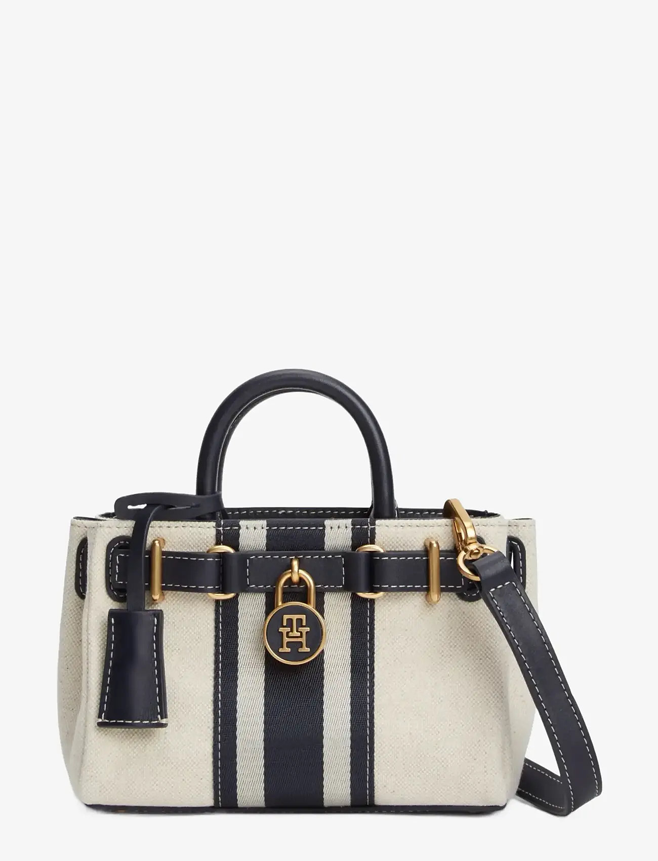Tommy Hilfiger - AMERICAN ICON MICRO TOTE CANVAS - særlige begivenheder - white canvas blue - 1