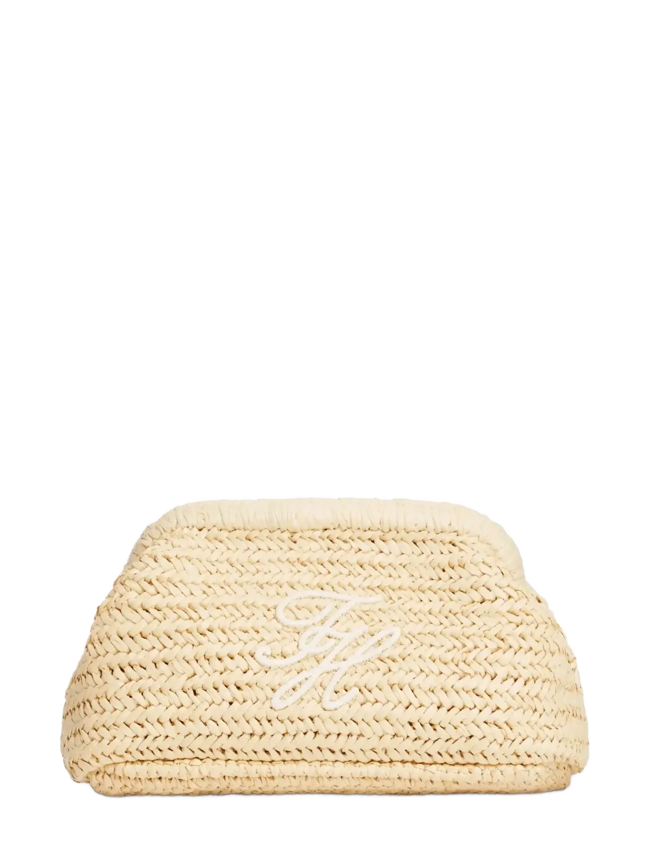 Tommy Hilfiger TH ELEVATED SUMMER CLUTCH RAFFIA - Kuvertväskor - NATURAL RAFFIA / black